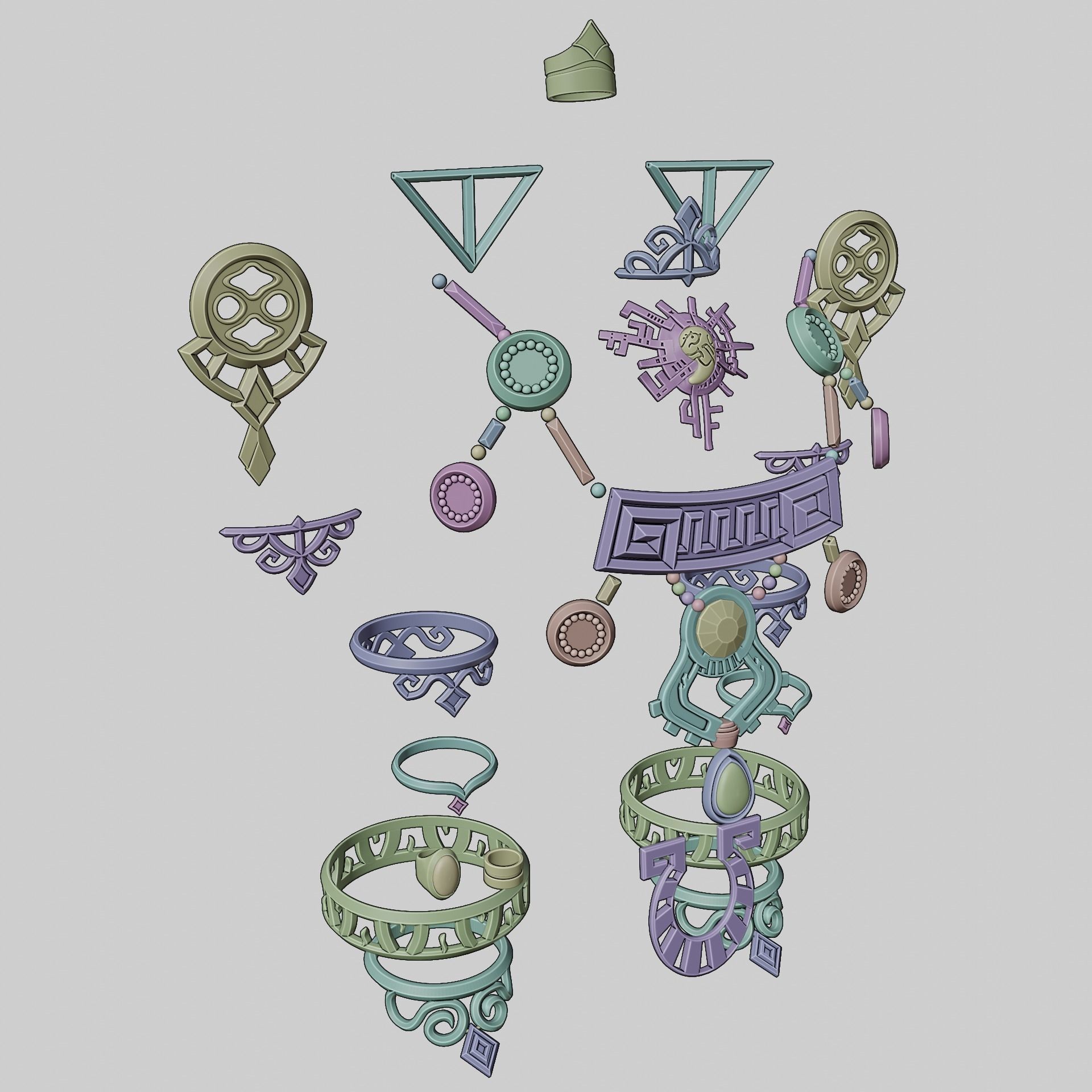 Ganon Ganondorf Accessory Set 3D print model_14