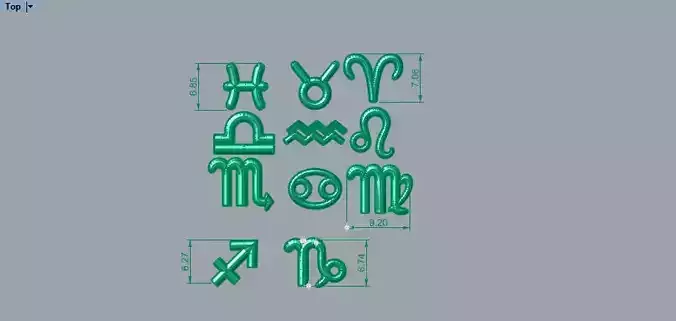 Various Astrology symbols mystic signs jewelry findings