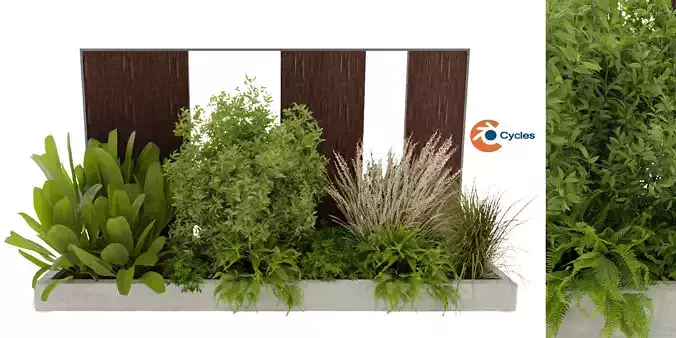 Collection plant vol 493 - garden - leaf - bush - blender model 3D model