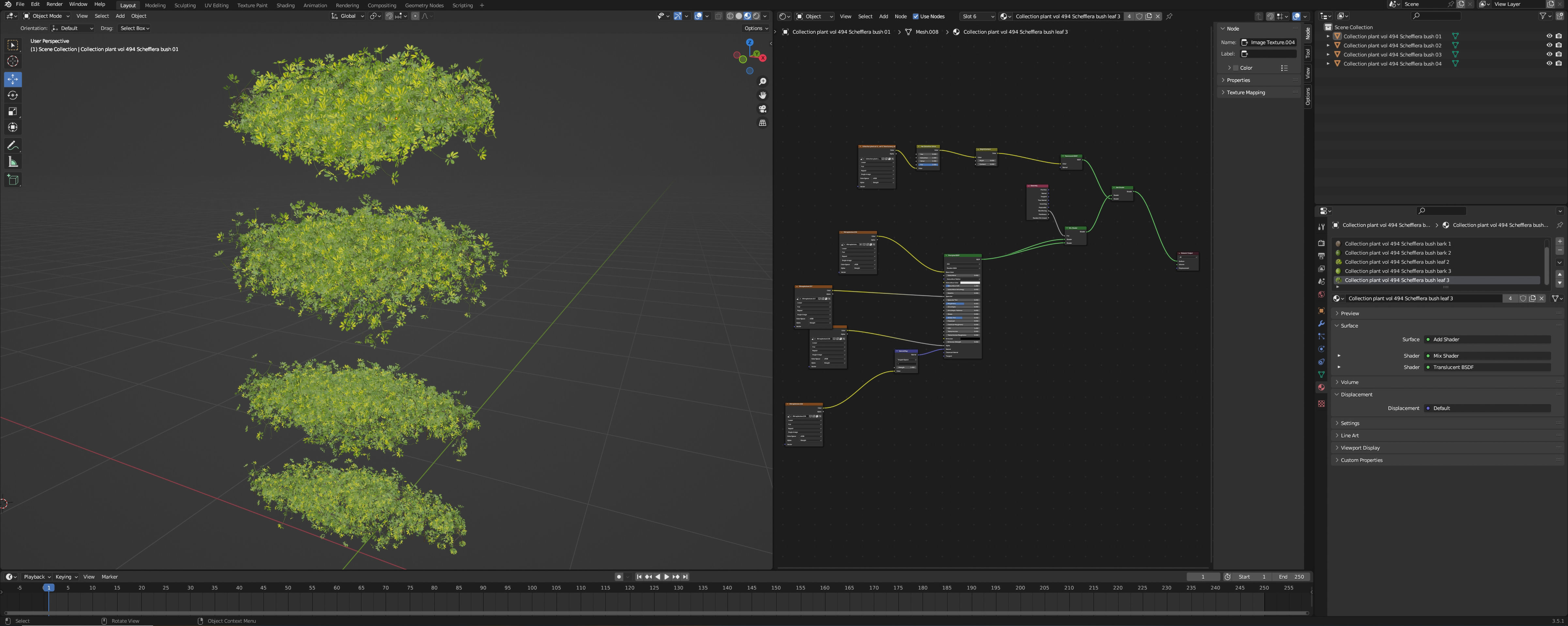 Collection plant vol 494 - ivy - Schefflera - blender model 3D model_6