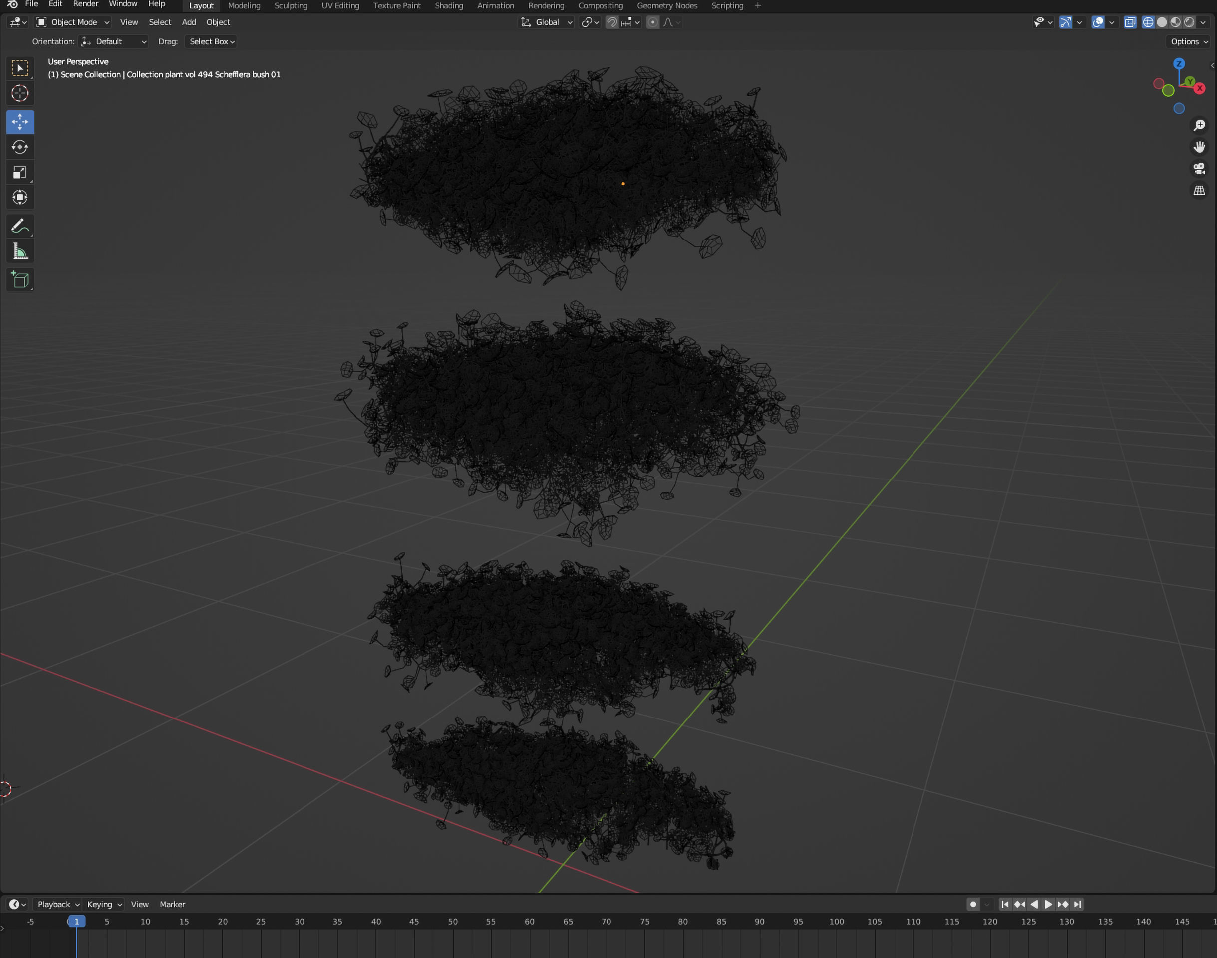 Collection plant vol 494 - ivy - Schefflera - blender model 3D model_7