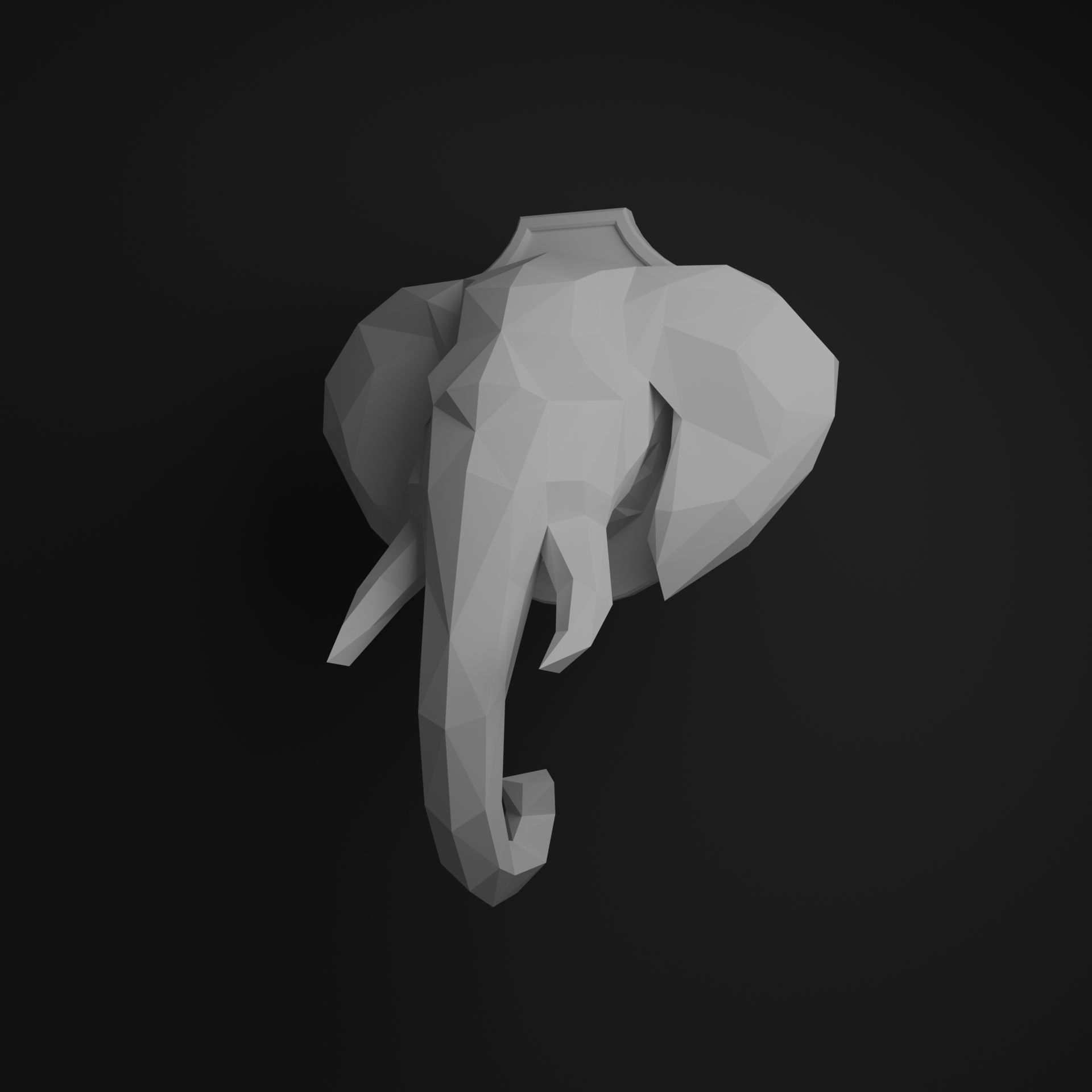 Elephant head 3D print model_9