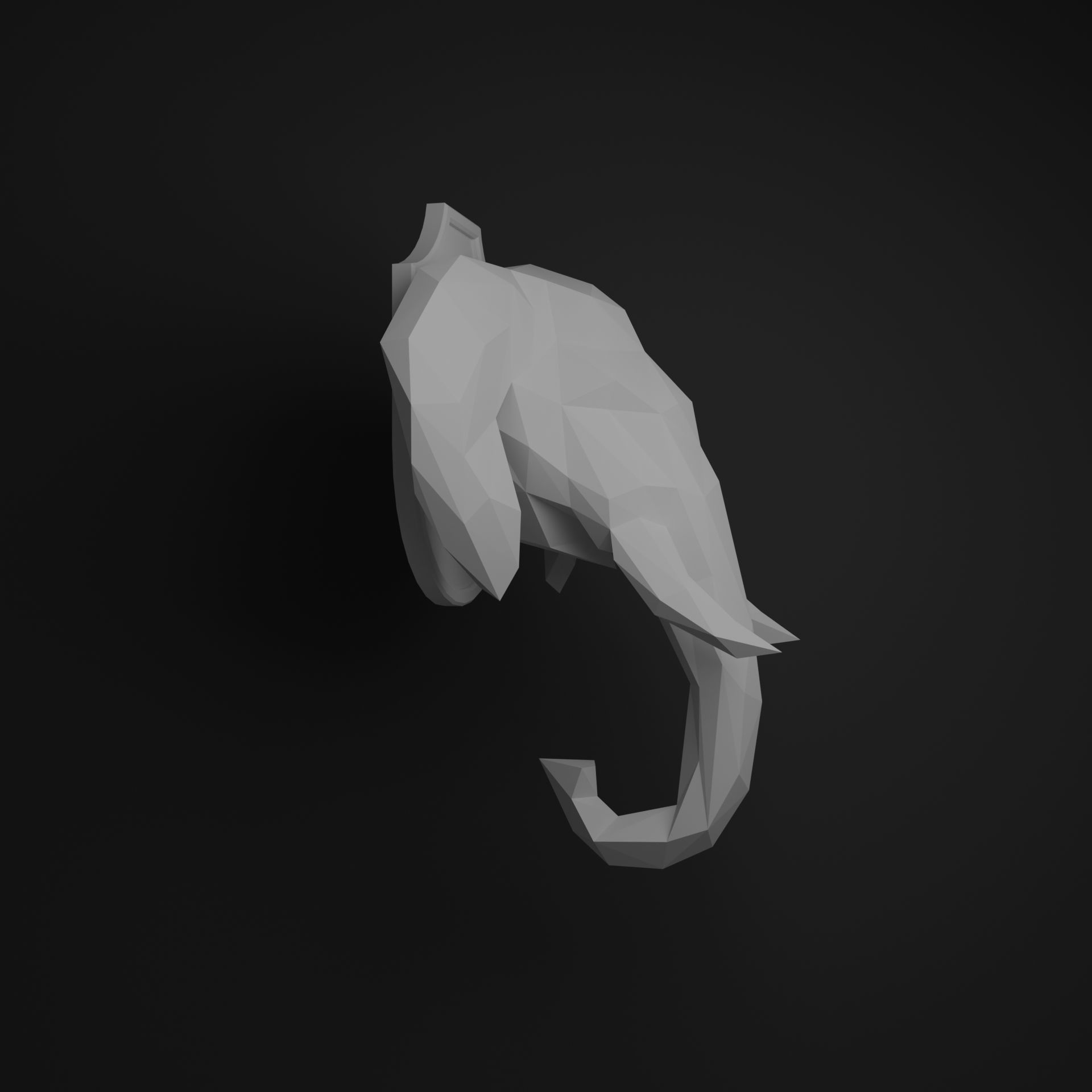 Elephant head 3D print model_6