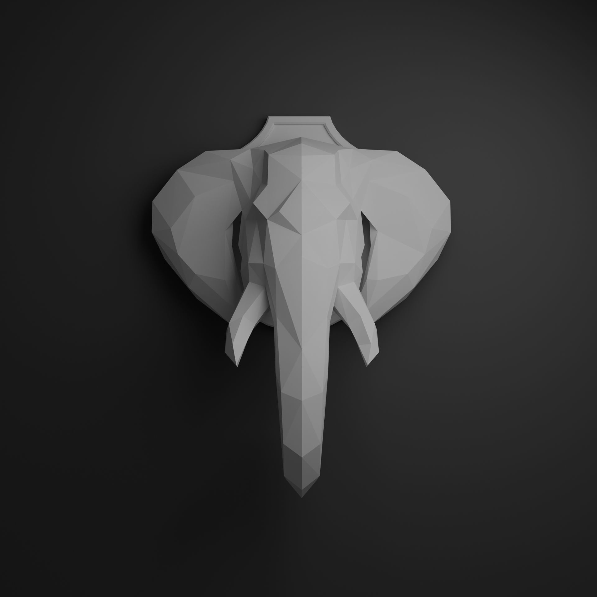Elephant head 3D print model_1