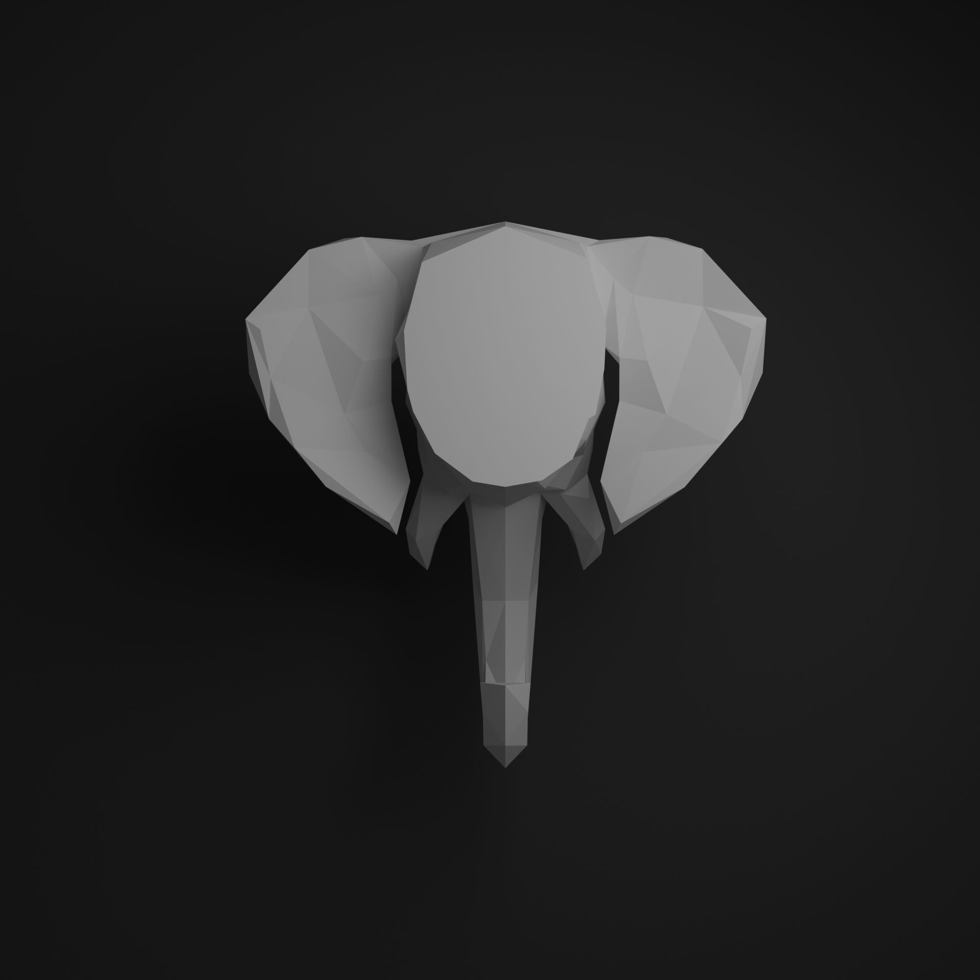 Elephant head 3D print model_2
