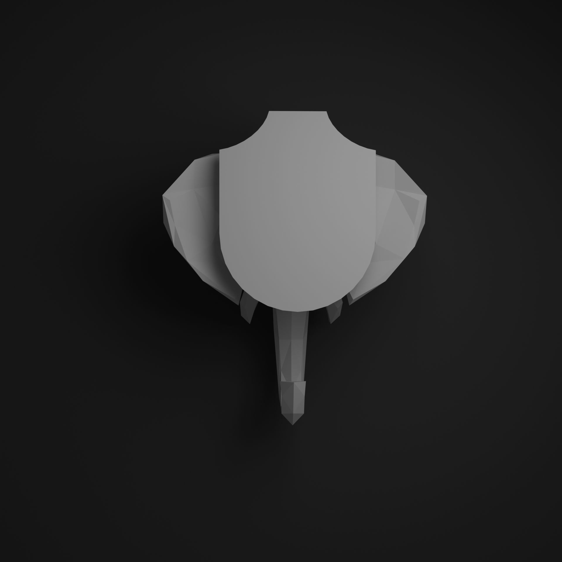 Elephant head 3D print model_7