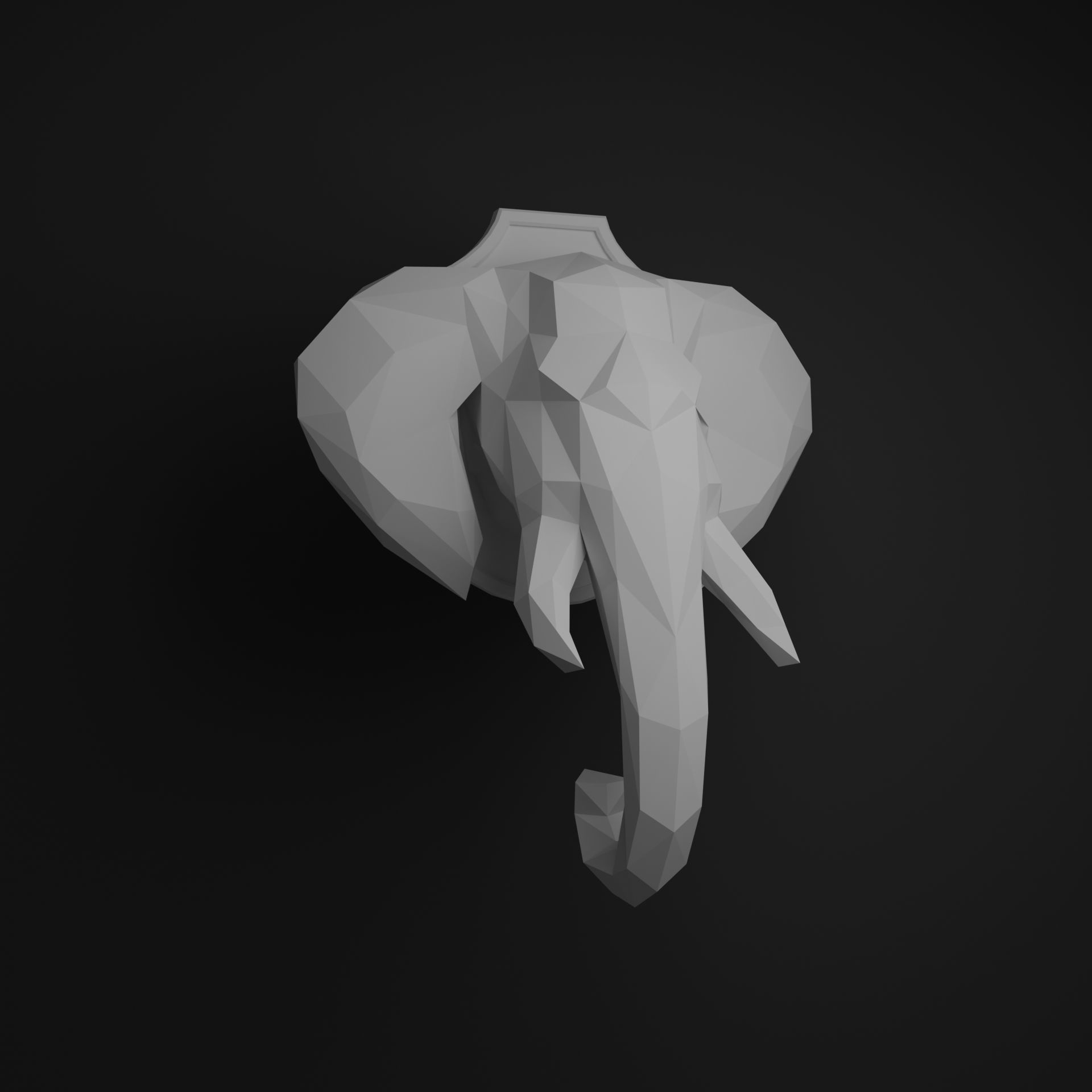 Elephant head 3D print model_5