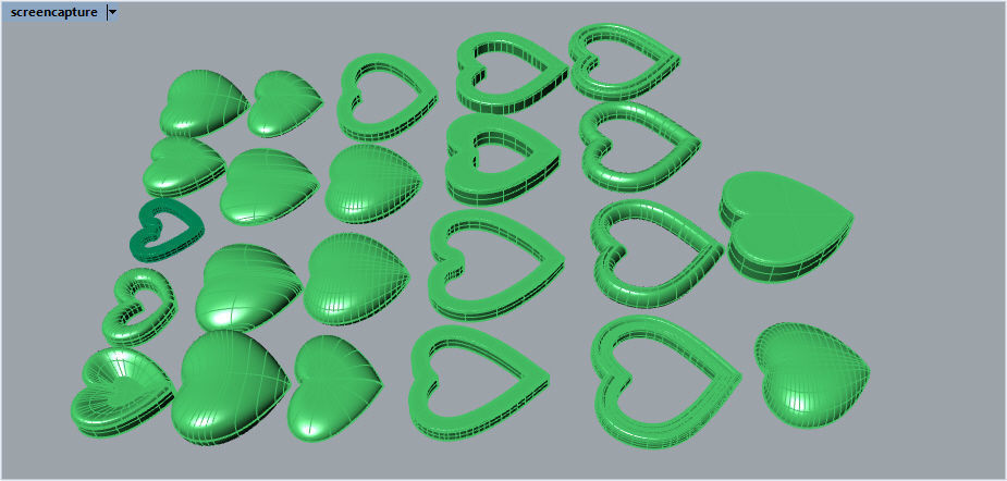 Various Assorted Heart 3D models findings jewelry 3D print model_14