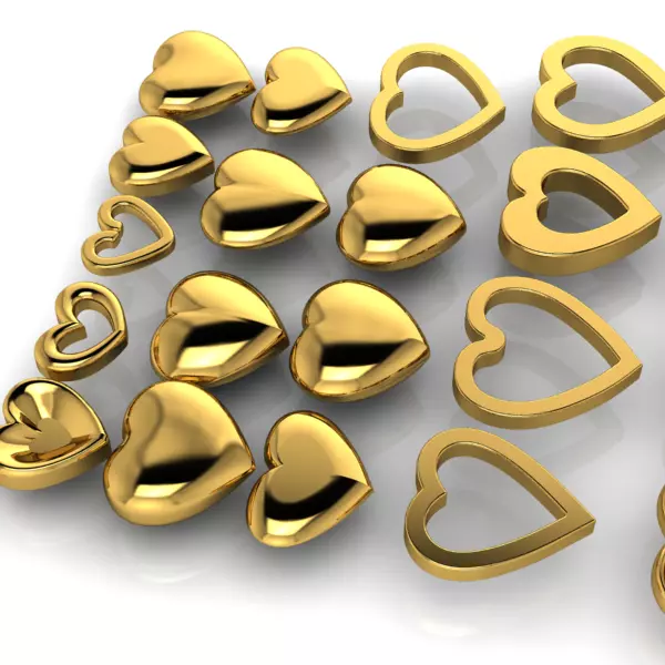 Various Assorted Heart 3D models findings jewelry 3D print model_0