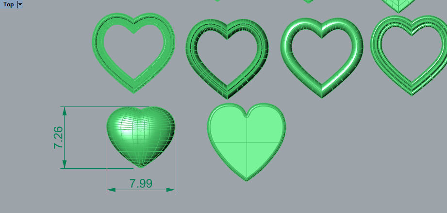Various Assorted Heart 3D models findings jewelry 3D print model_21
