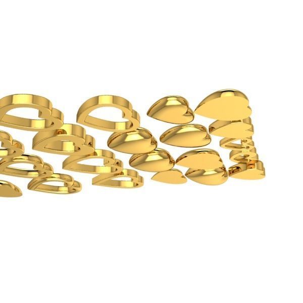 Various Assorted Heart 3D models findings jewelry 3D print model_8