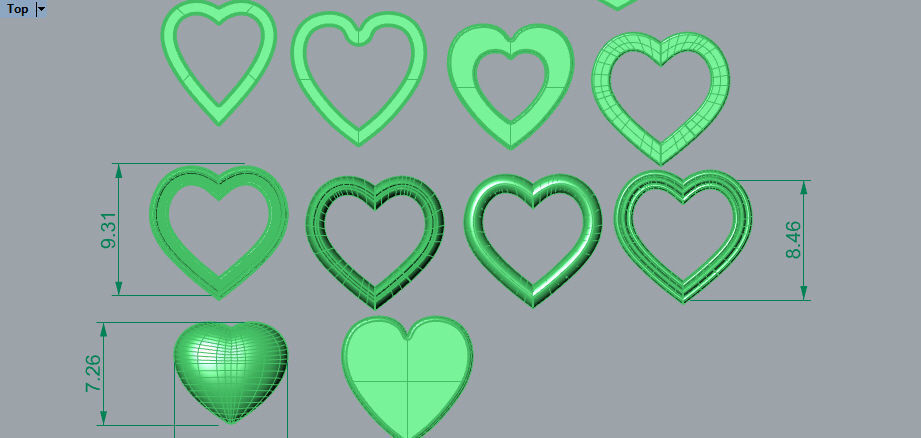 Various Assorted Heart 3D models findings jewelry 3D print model_22