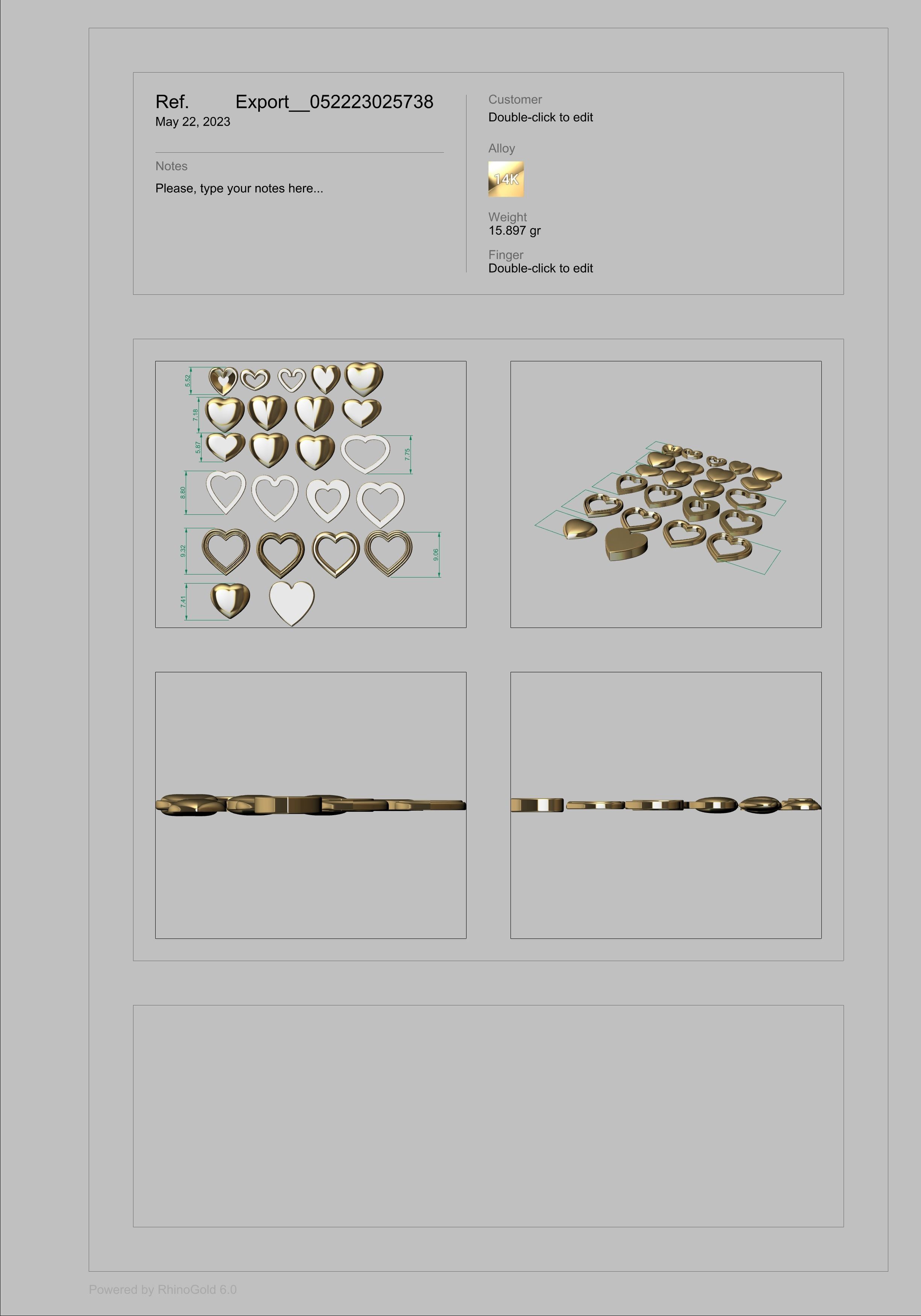 Various Assorted Heart 3D models findings jewelry 3D print model_13