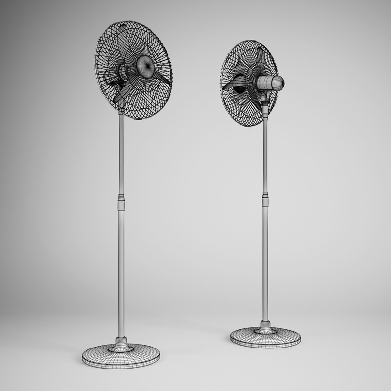 Floor Standing Air Fan 02 3D model_3