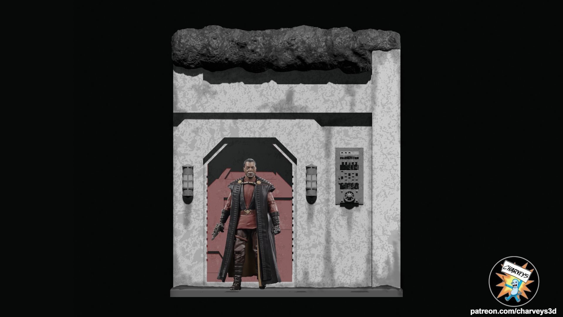 Star Wars Nevarro Street Diorama for action figures 3D print model_1