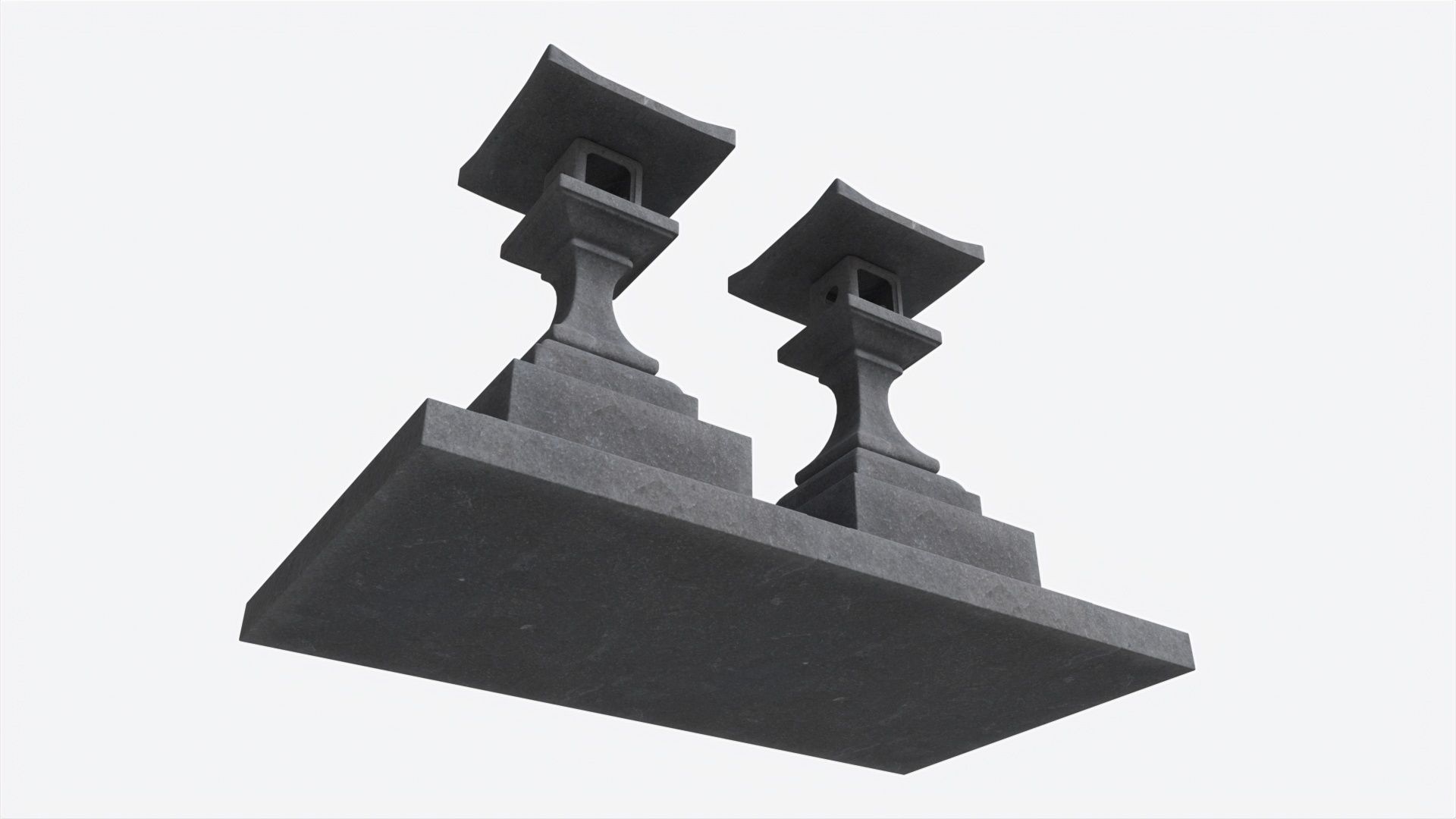 Stone Temple Lantern 3D model_3