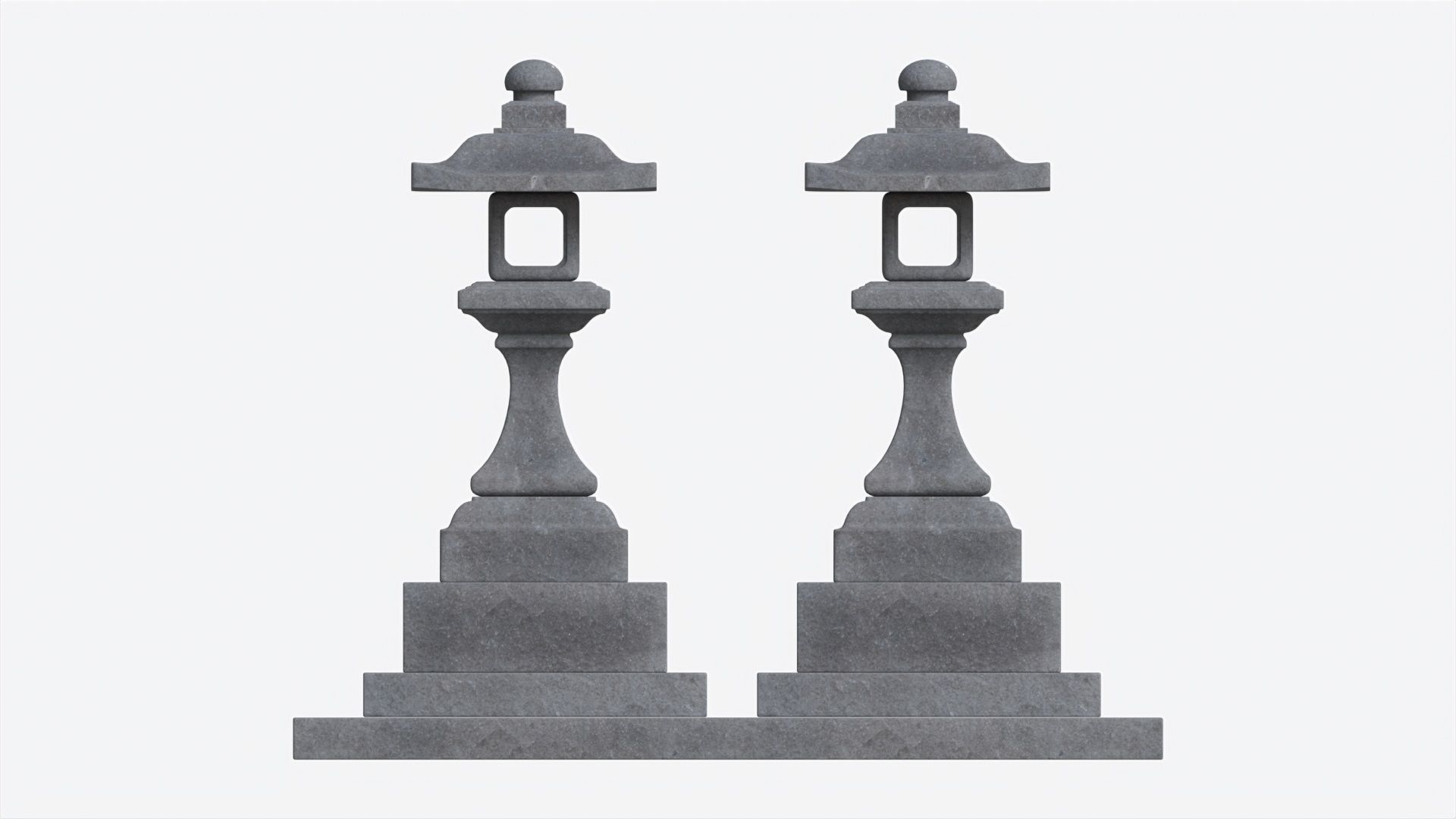 Stone Temple Lantern 3D model_4