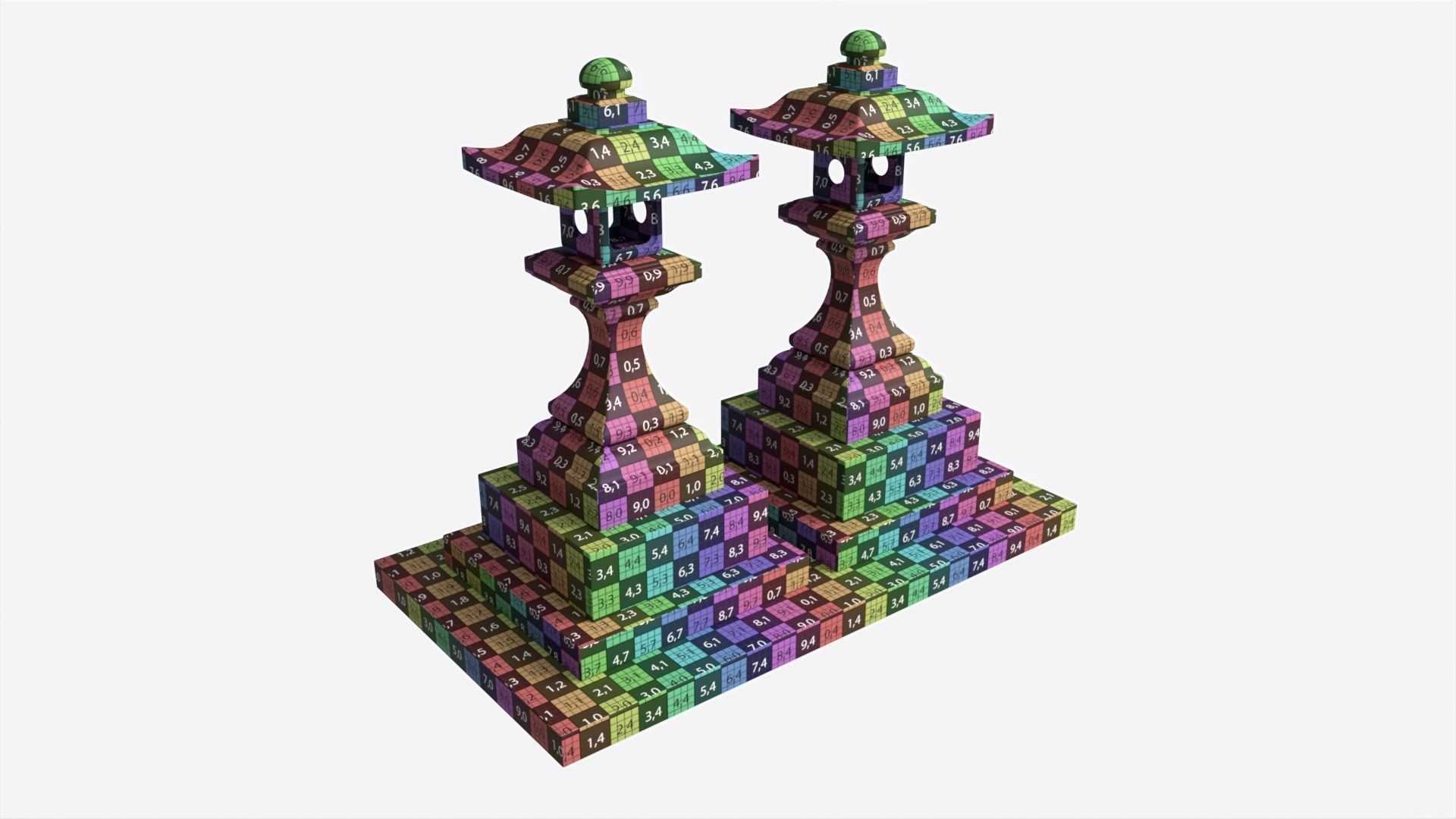 Stone Temple Lantern 3D model_7