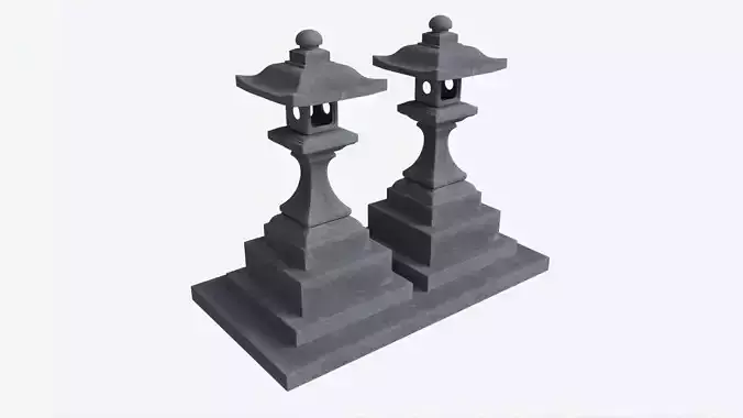 Stone Temple Lantern 3D model