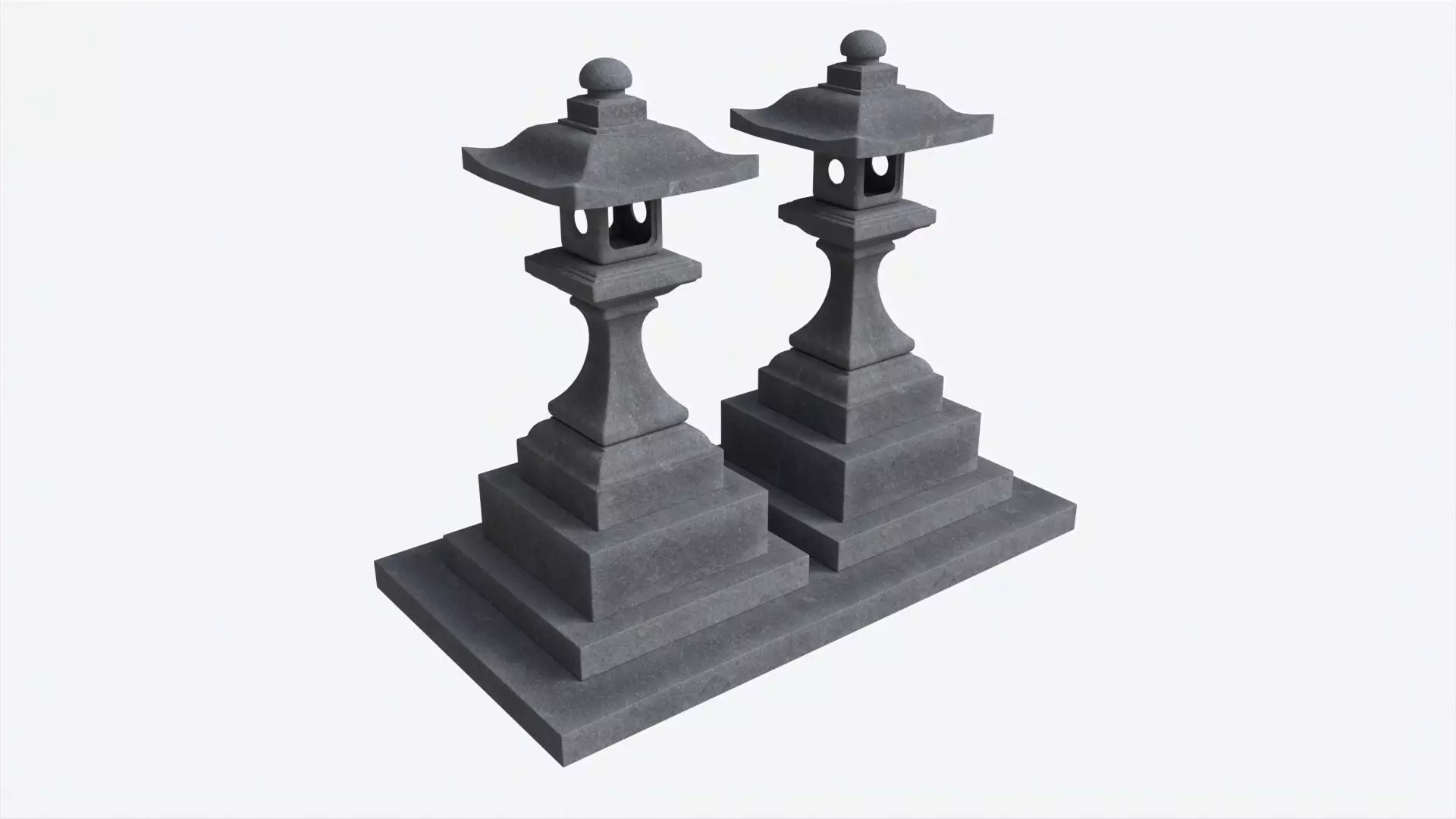 Stone Temple Lantern 3D model_0