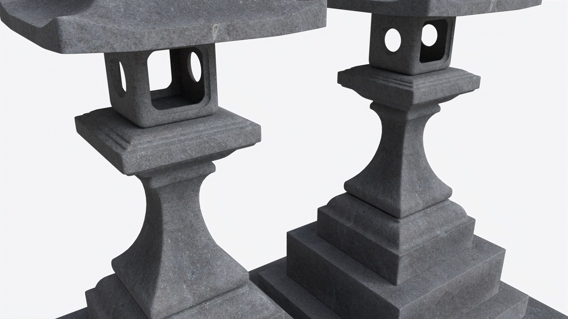 Stone Temple Lantern 3D model_2