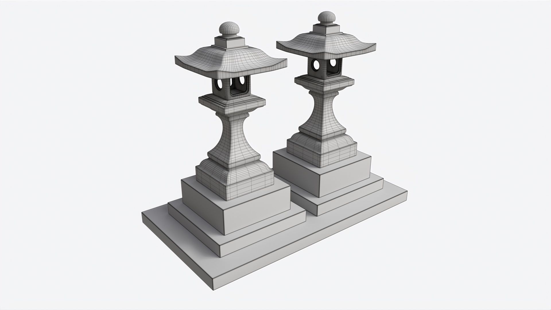 Stone Temple Lantern 3D model_6