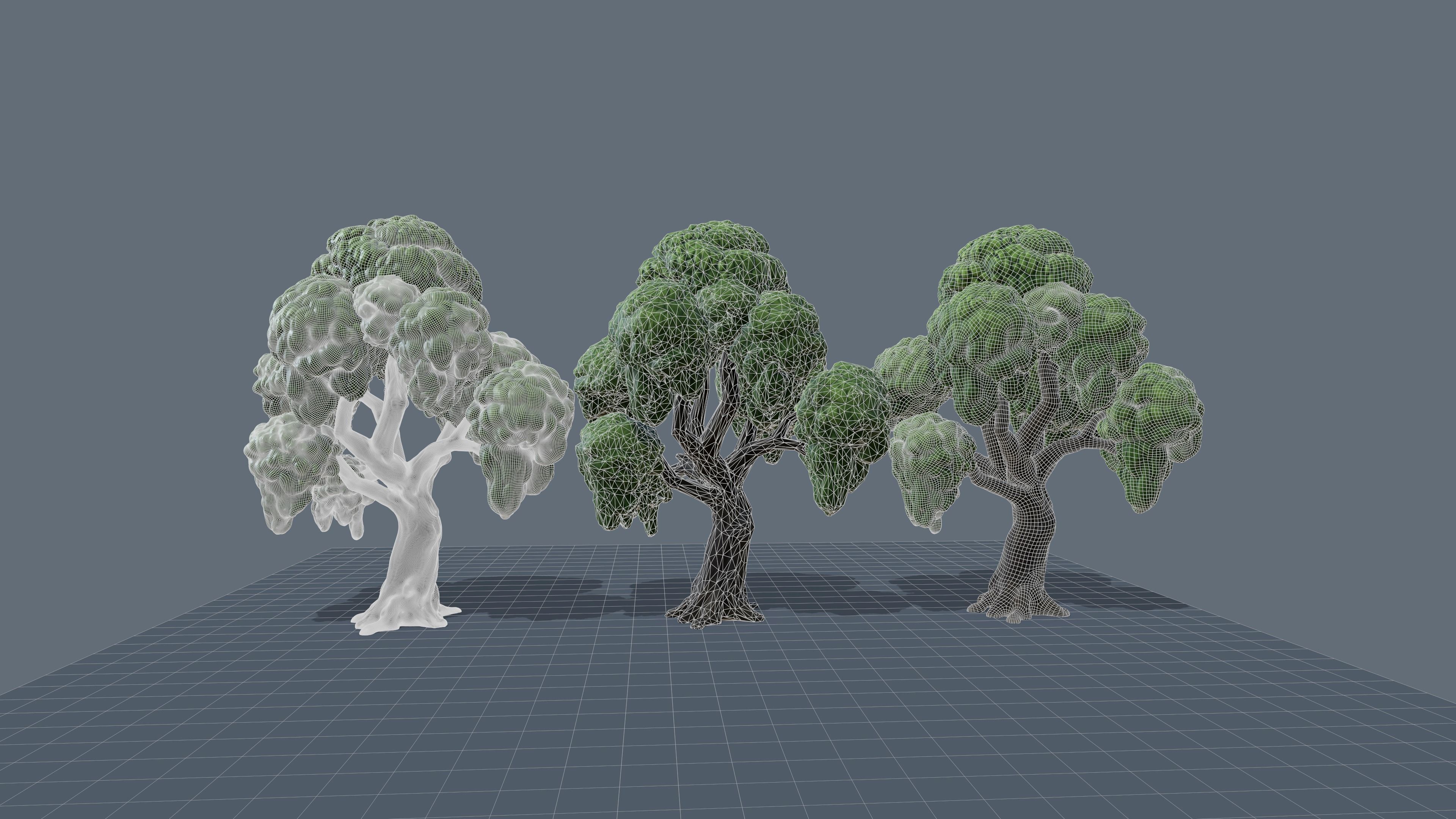 eucalyptus stylized tree 3D model_2