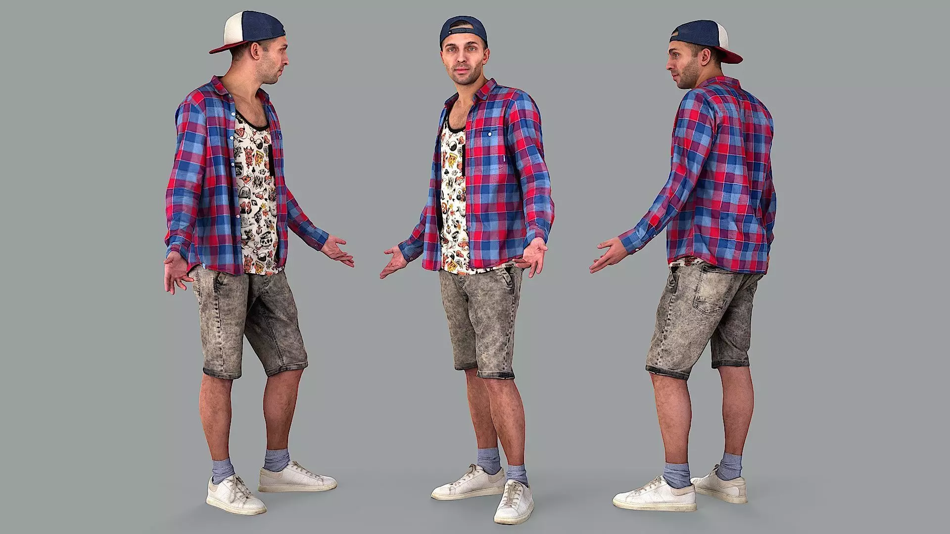 Young Guy Caught Off Guard 3D model_0