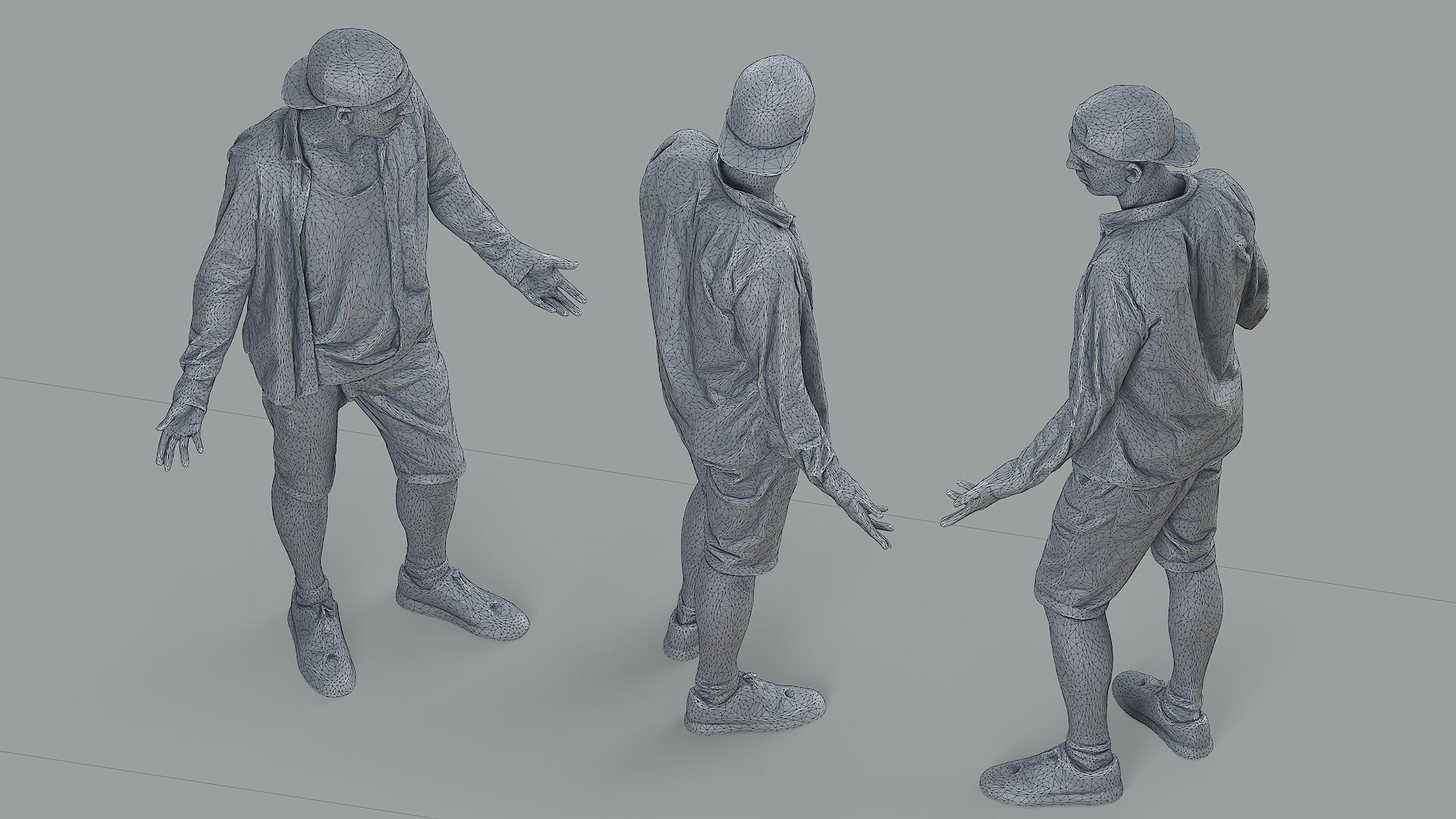 Young Guy Caught Off Guard 3D model_7