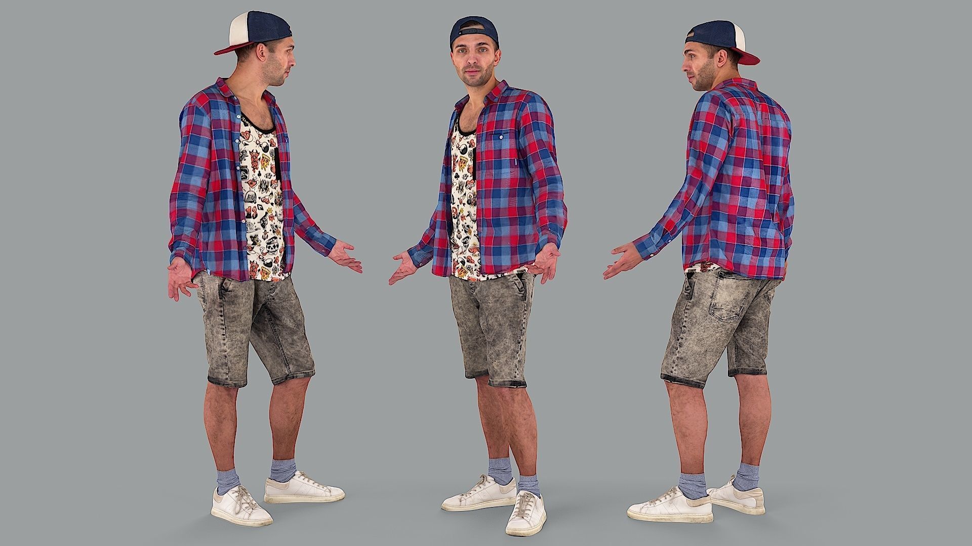 Young Guy Caught Off Guard 3D model_1