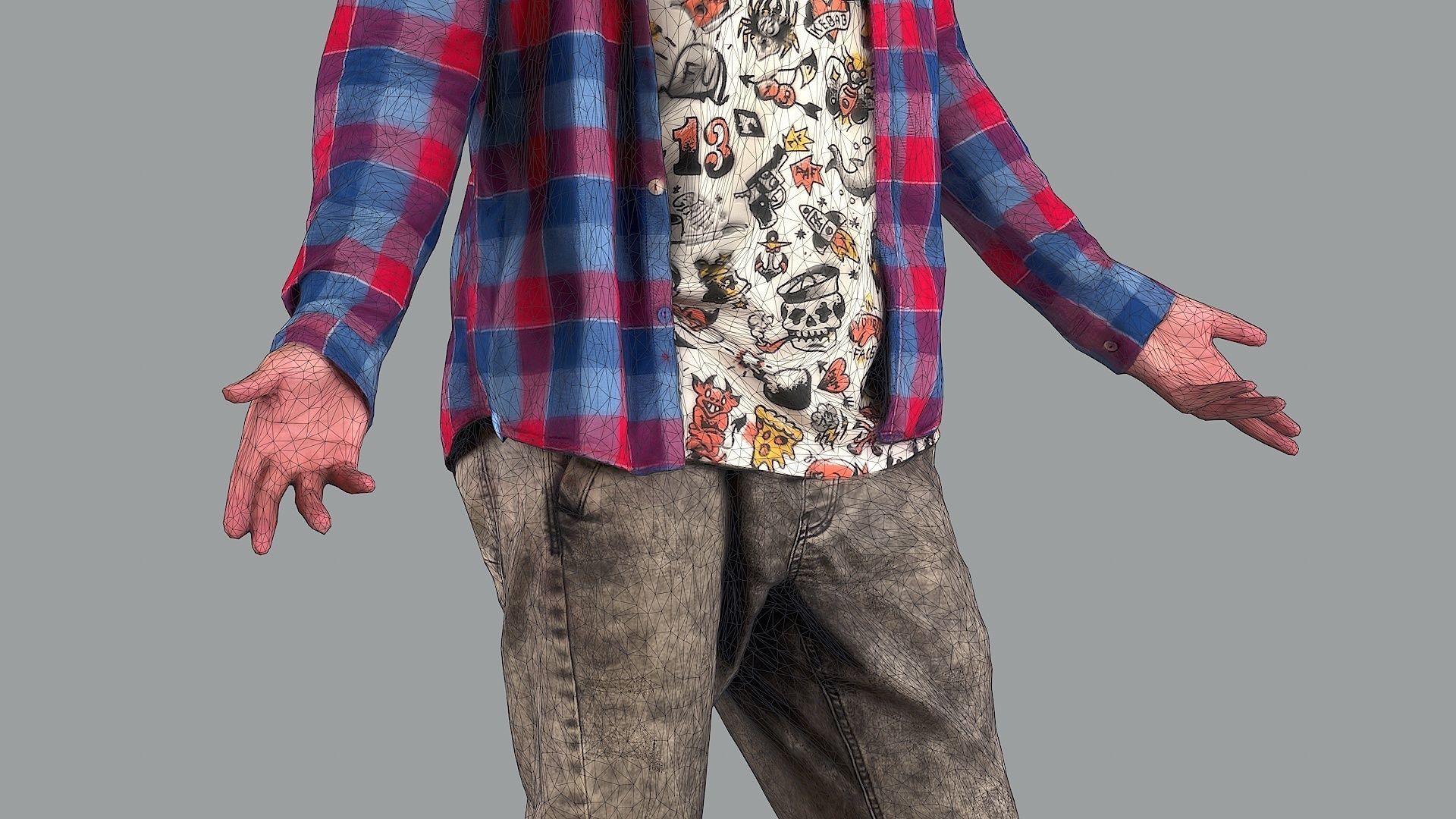 Young Guy Caught Off Guard 3D model_12