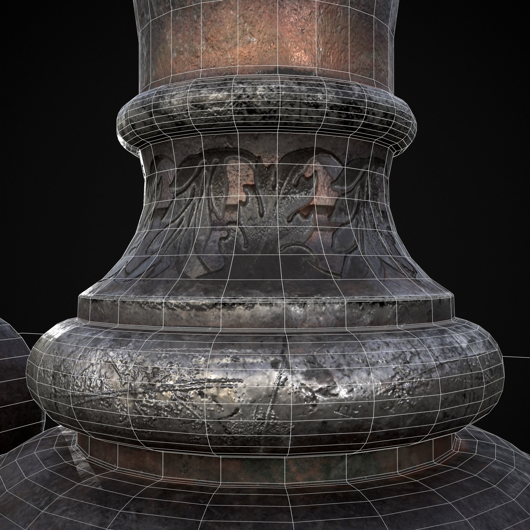 Medieval Elegant Pewter Pitcher Low-poly 3D model_14