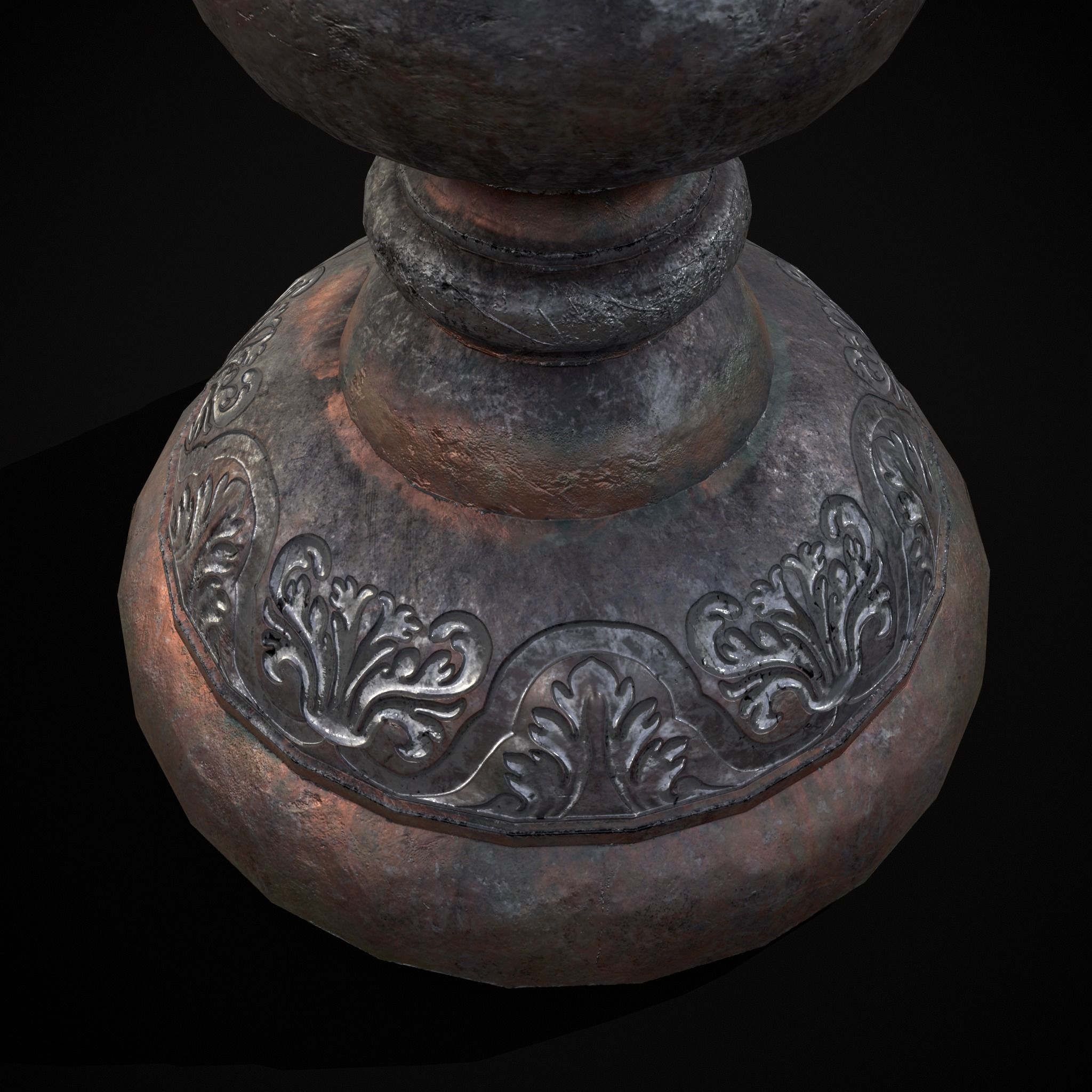 Medieval Elegant Pewter Pitcher Low-poly 3D model_11