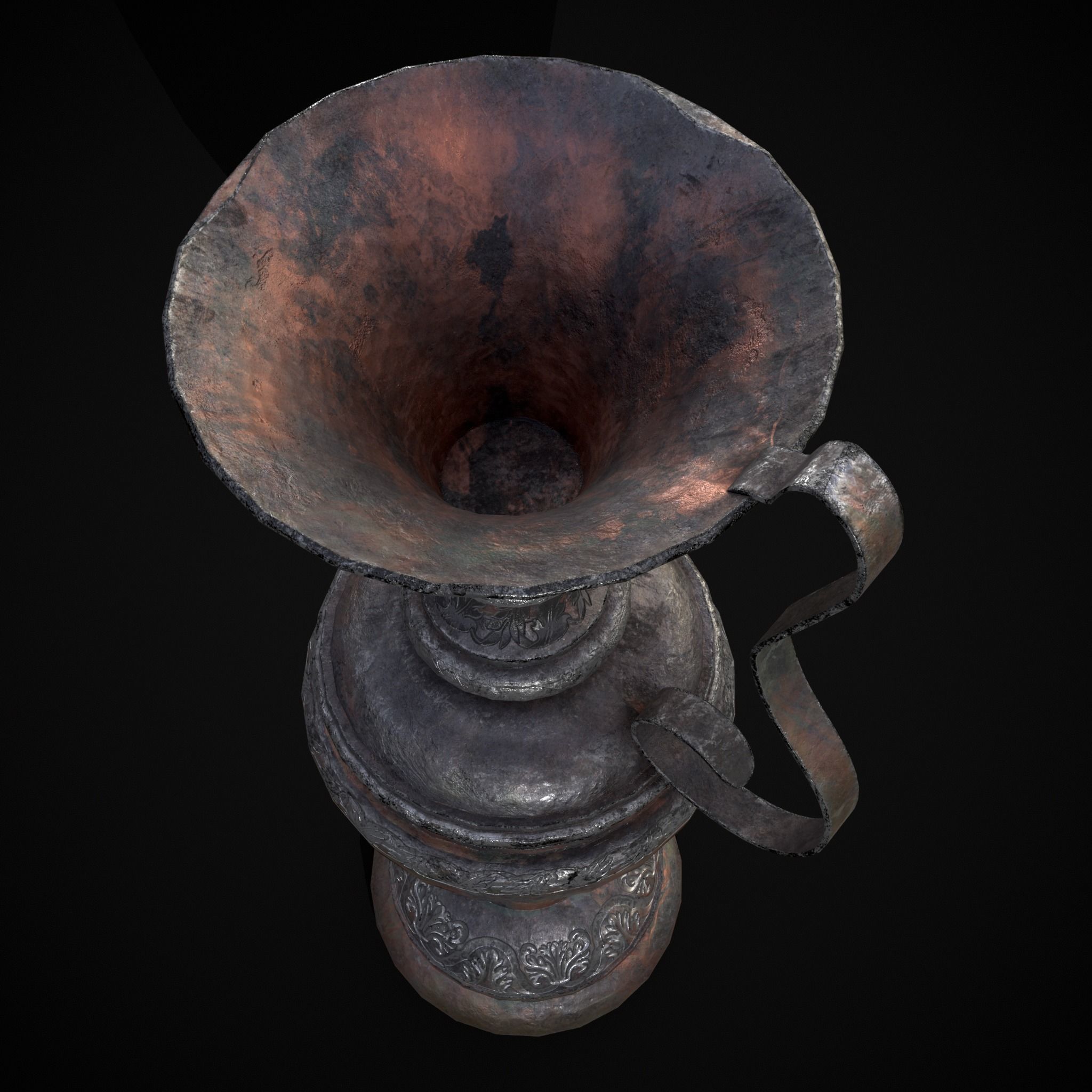 Medieval Elegant Pewter Pitcher Low-poly 3D model_25