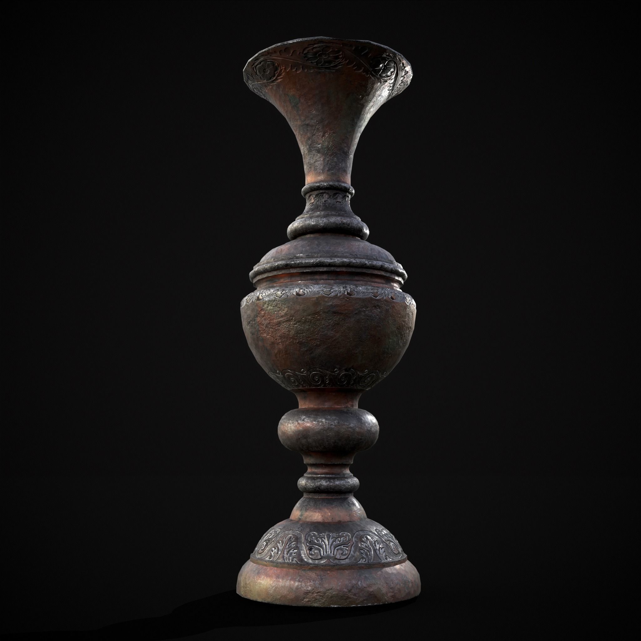Medieval Elegant Pewter Pitcher Low-poly 3D model_27