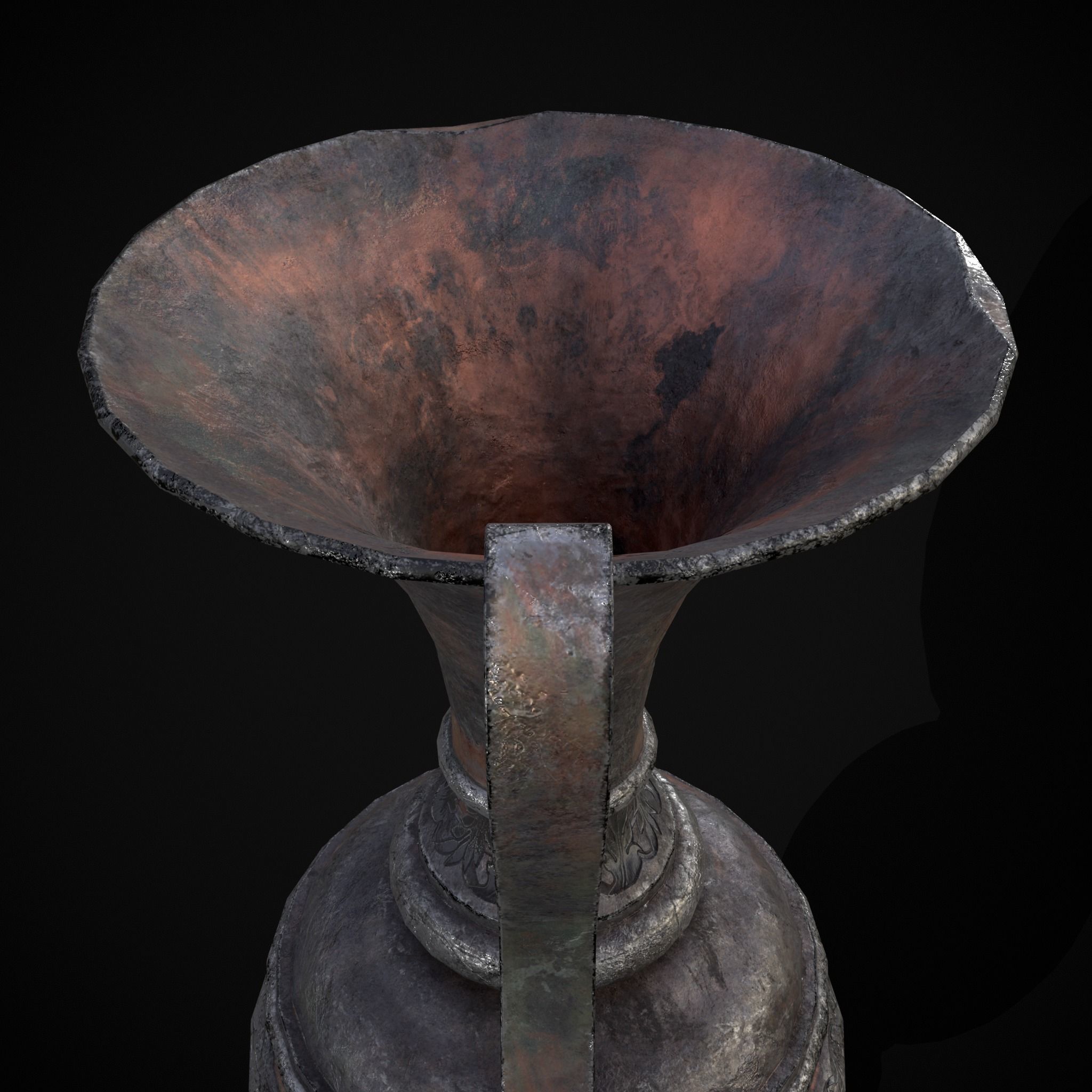 Medieval Elegant Pewter Pitcher Low-poly 3D model_15