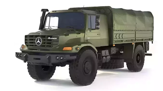 Mercedes-Benz Zetros 1833 tarpaulin body 2008 3D model