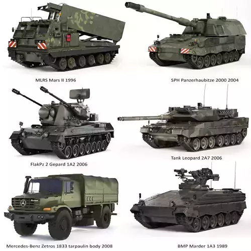 Military equipment of the German armed forces 3D Model Collection