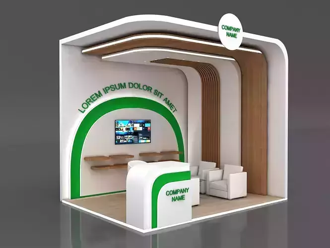 Booth Exhibition Stand Stall 4x3m Height 360 cm 2 Side Open