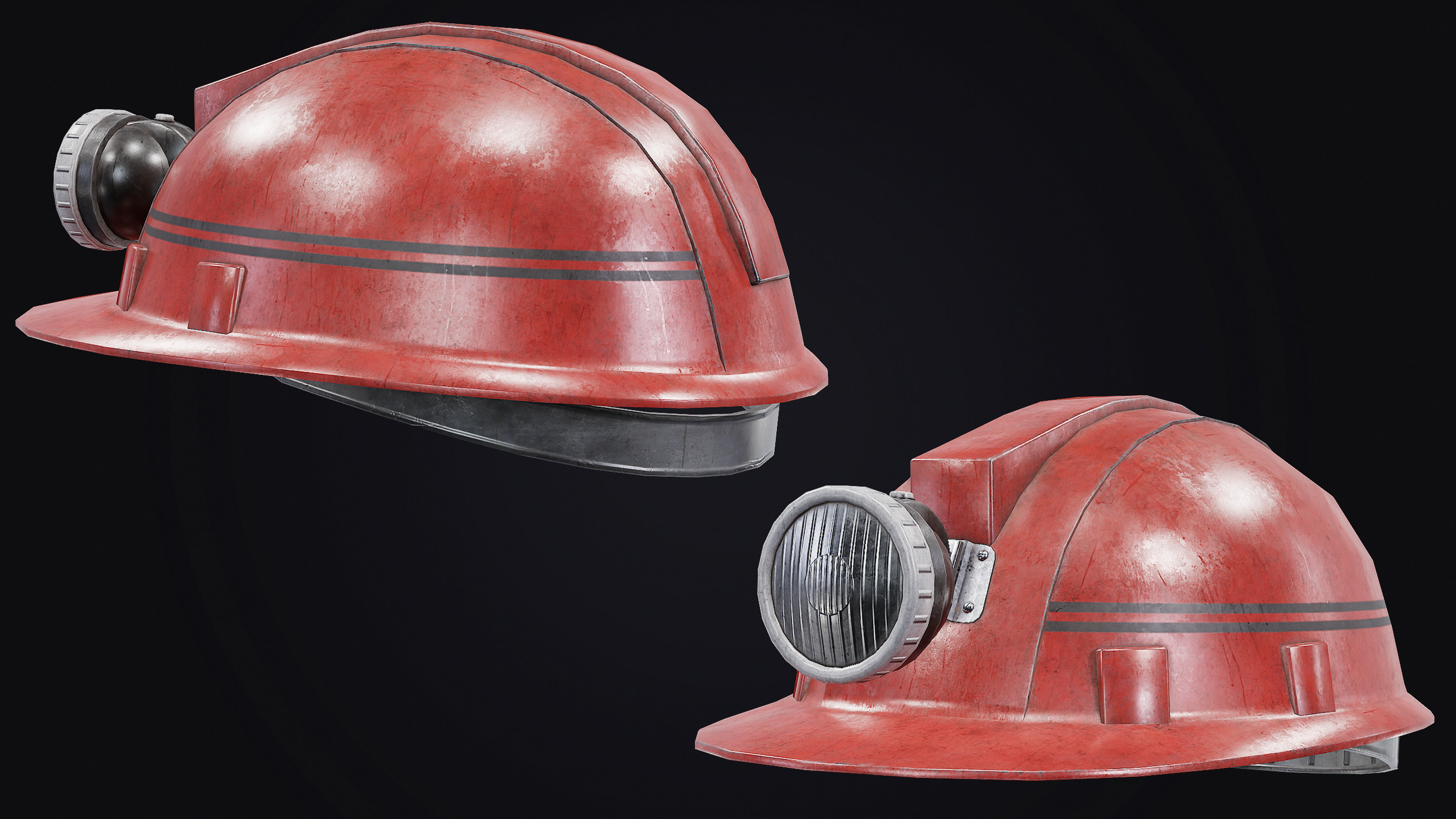 Mine Helmet Low-poly 3D model_4