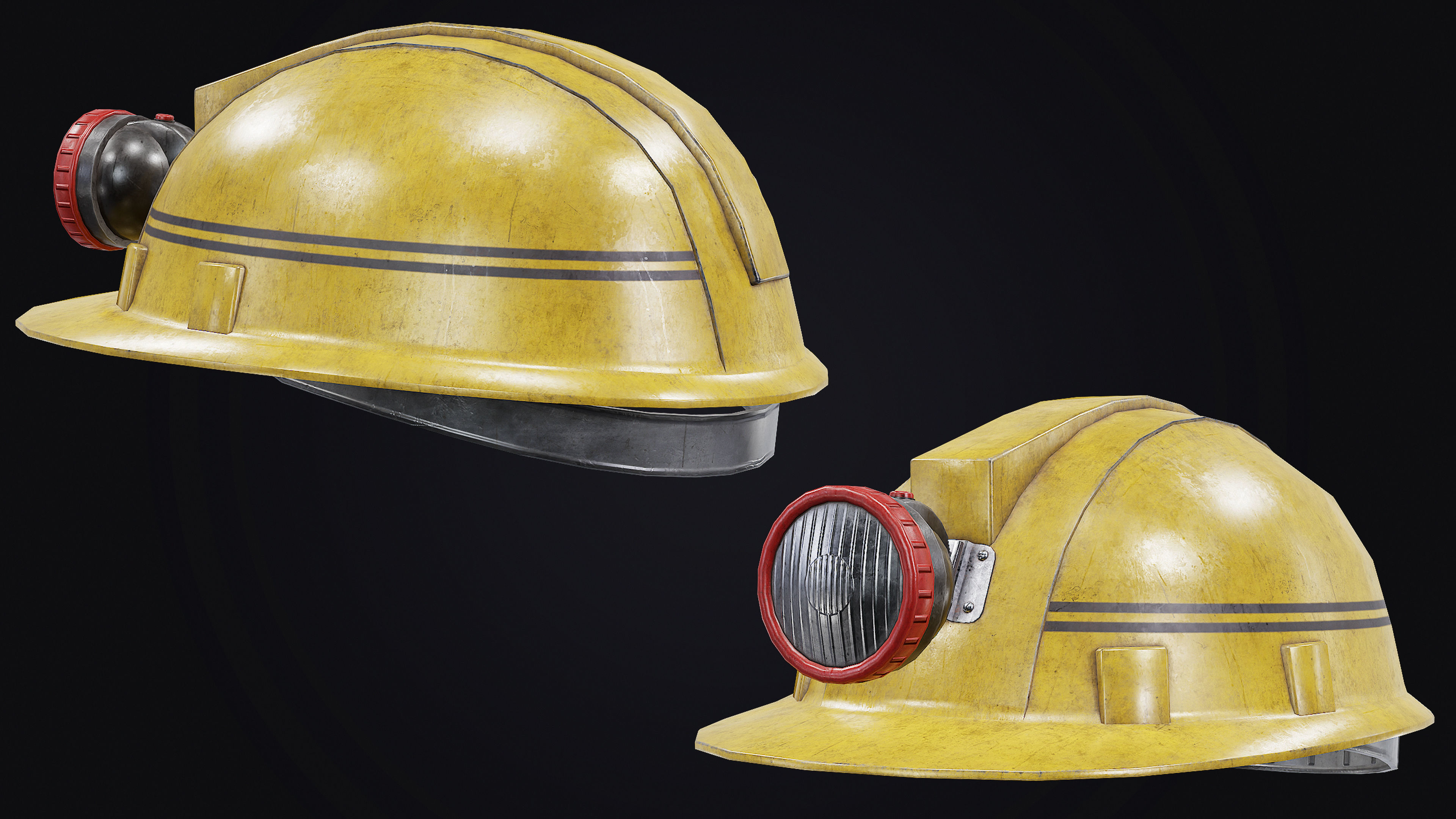 Mine Helmet Low-poly 3D model_3