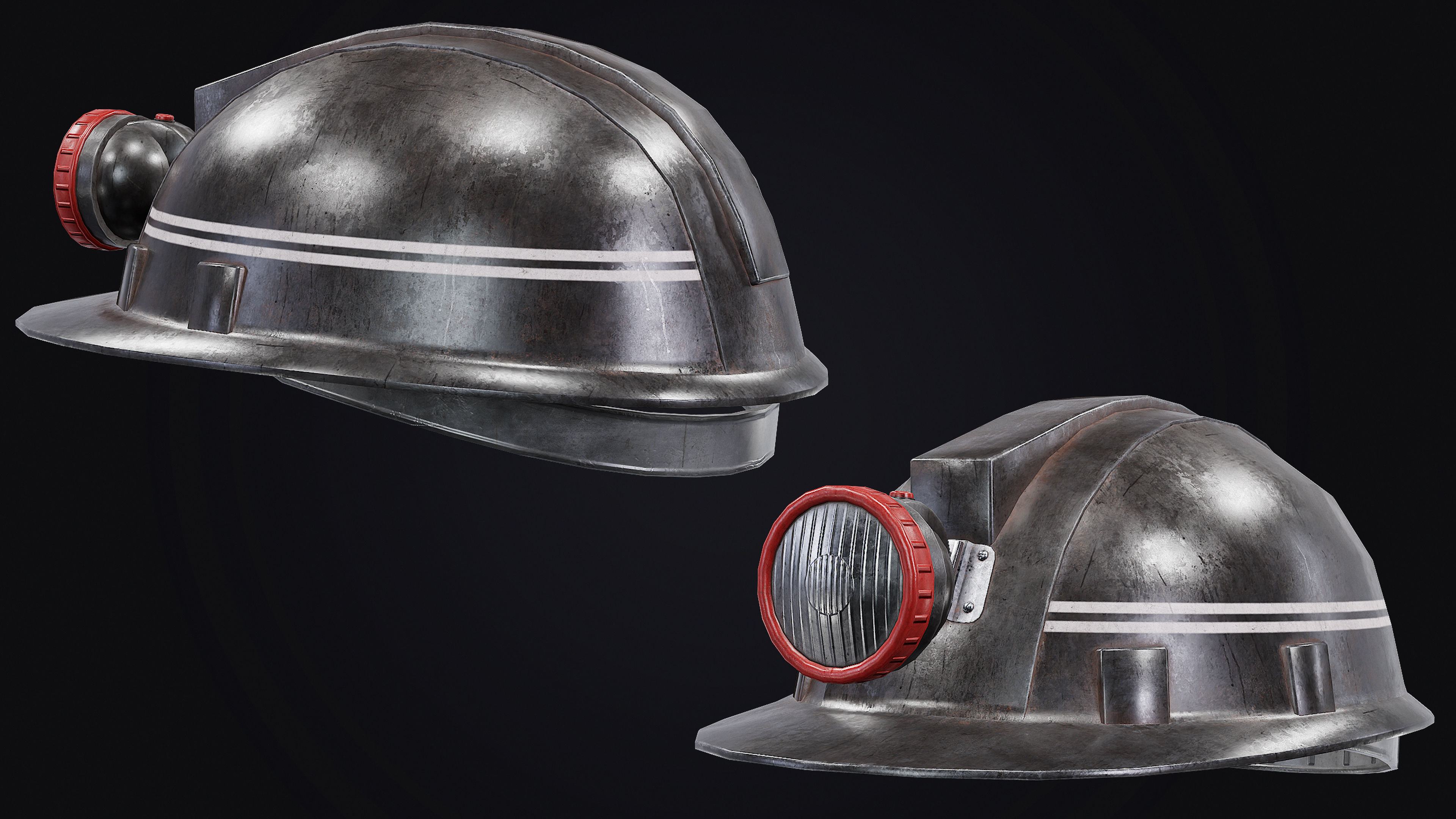 Mine Helmet Low-poly 3D model_8