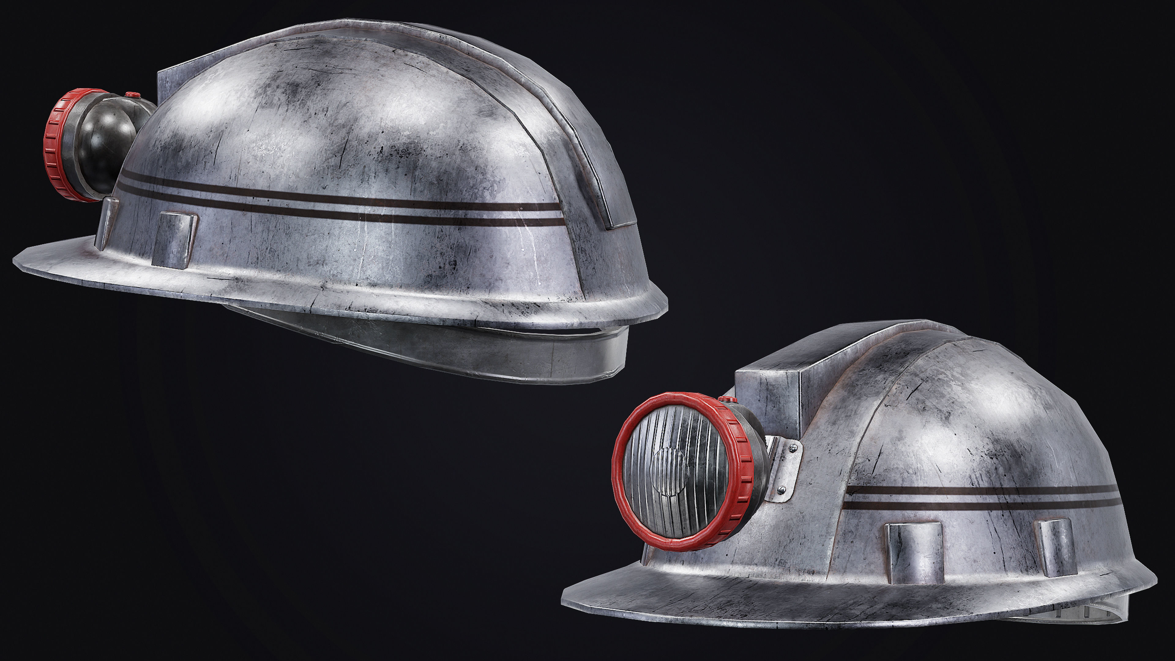 Mine Helmet Low-poly 3D model_2