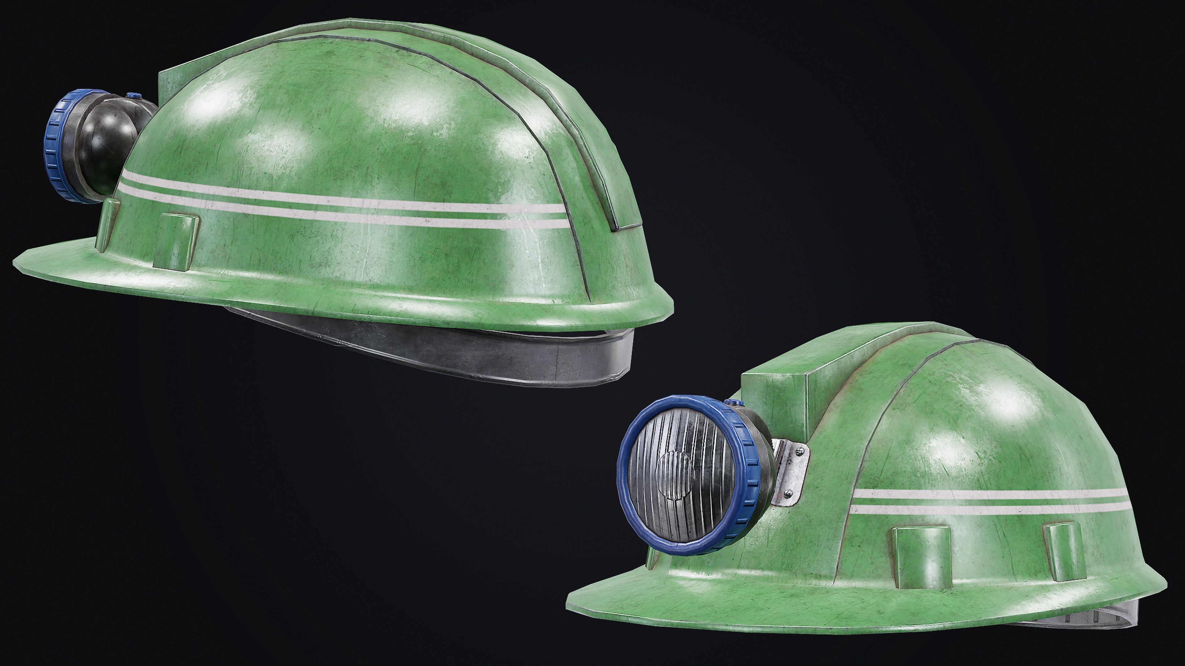 Mine Helmet Low-poly 3D model_5