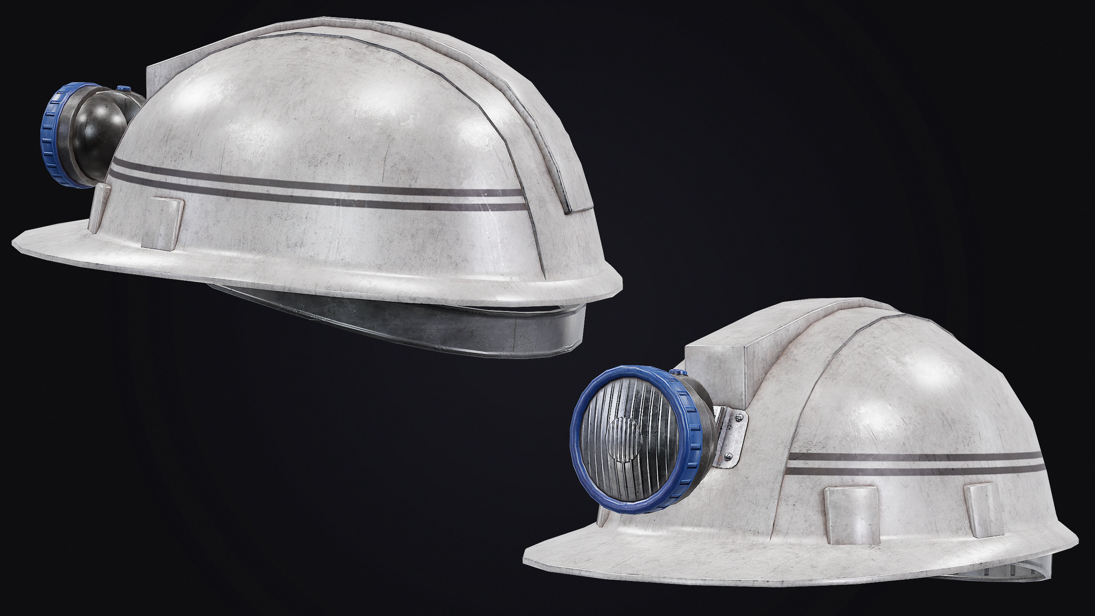 Mine Helmet Low-poly 3D model_7