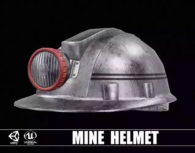 Mine Helmet Low-poly 3D model