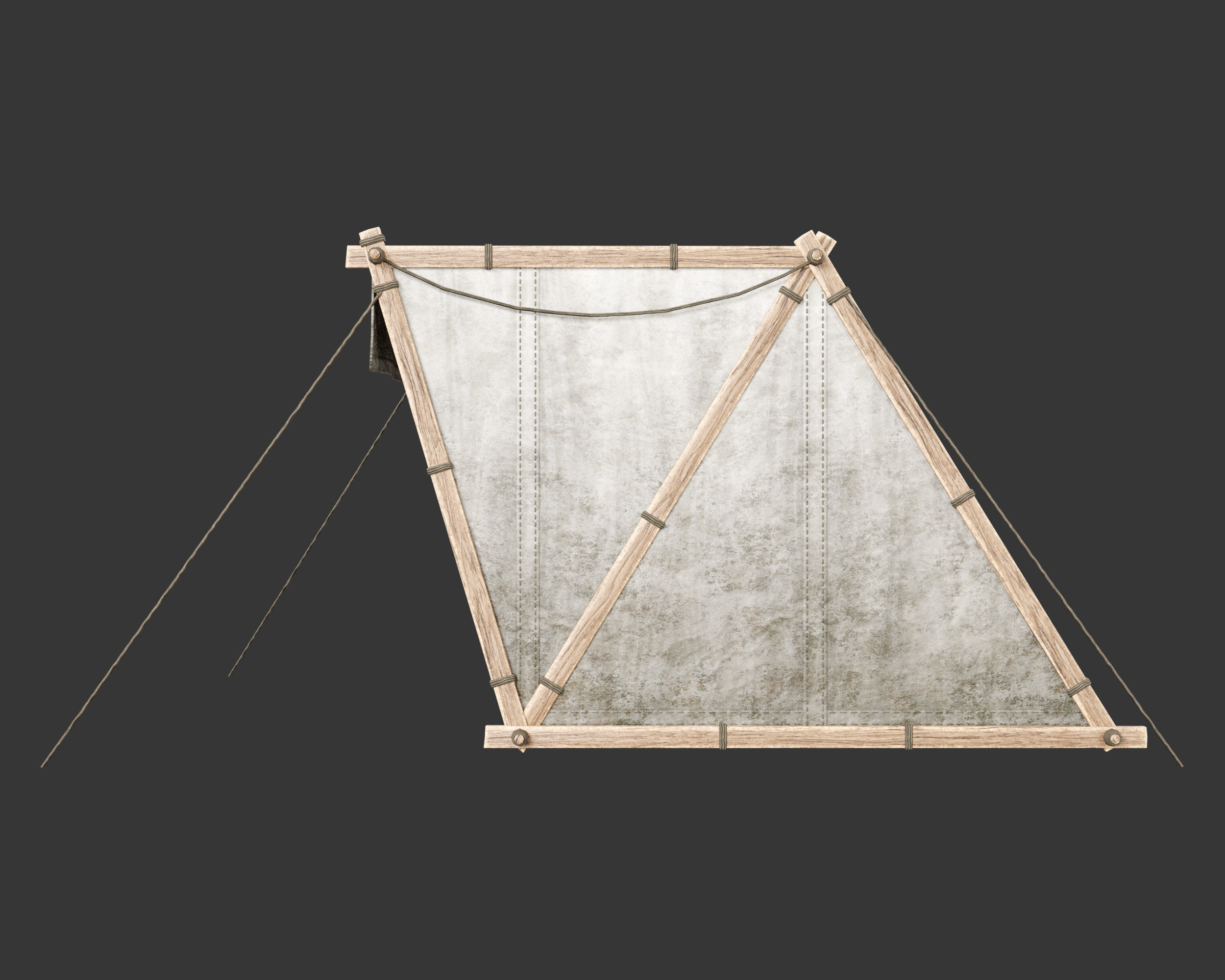 Medieval Knightly Camp Tent Medium Low-poly 3D model_12