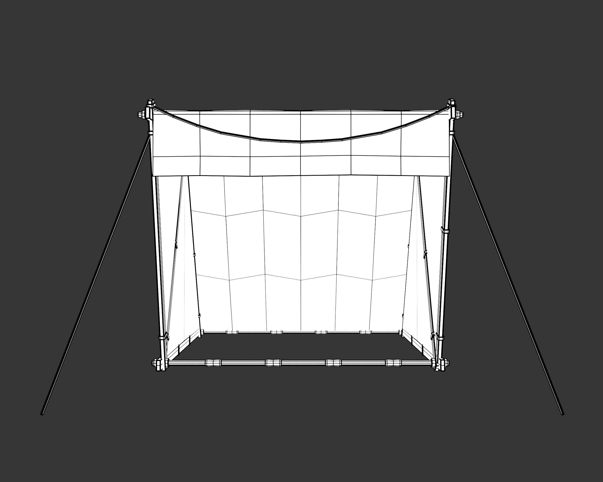 Medieval Knightly Camp Tent Medium Low-poly 3D model_5