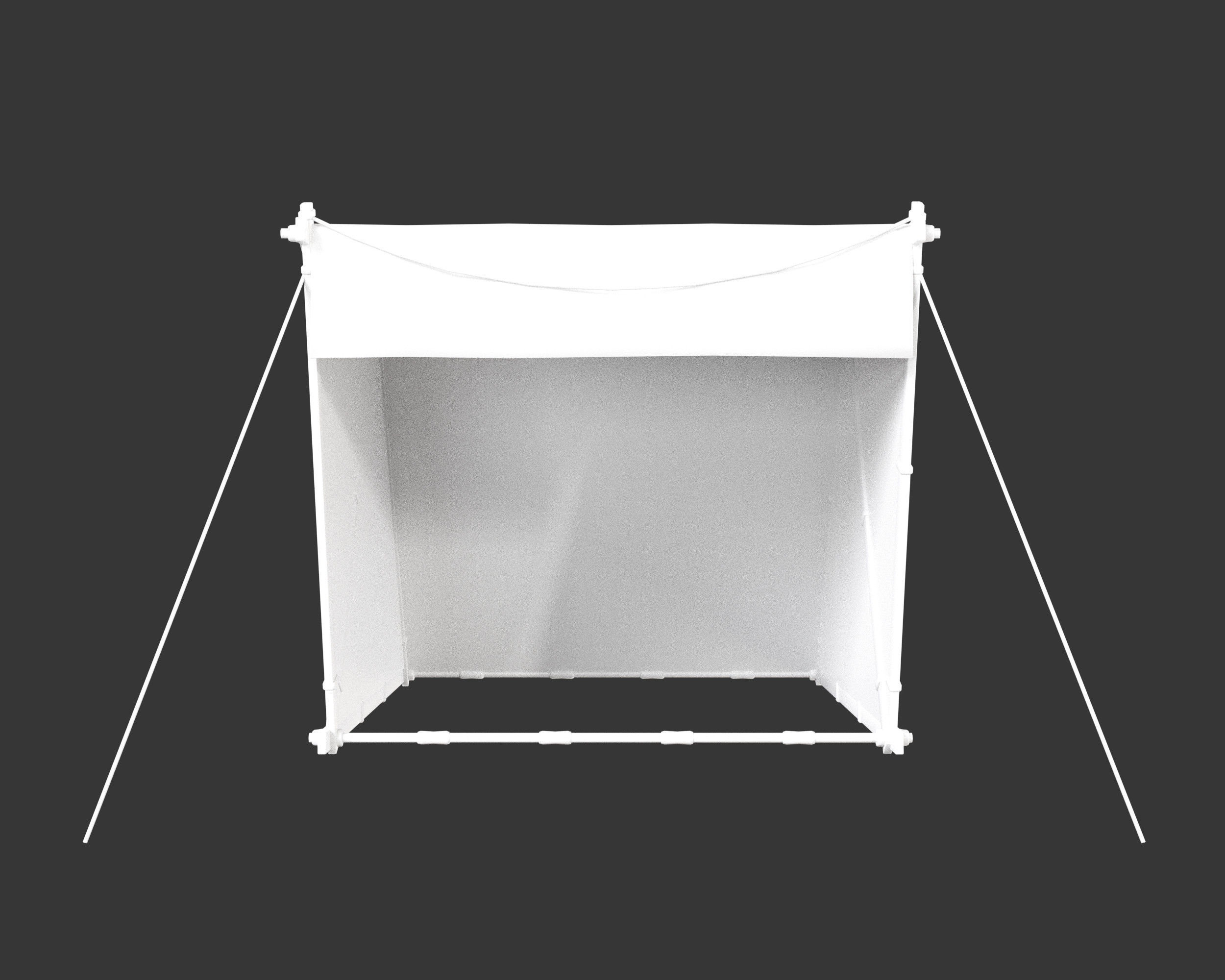 Medieval Knightly Camp Tent Medium Low-poly 3D model_4