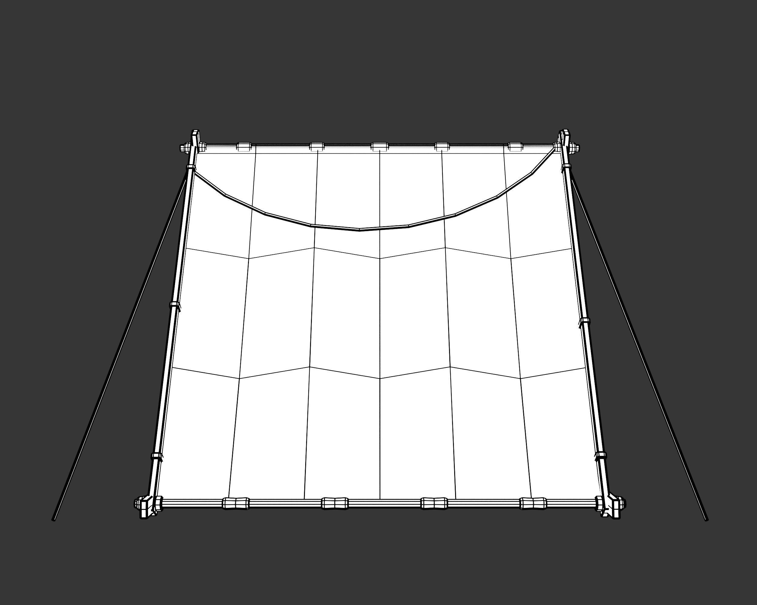 Medieval Knightly Camp Tent Medium Low-poly 3D model_11